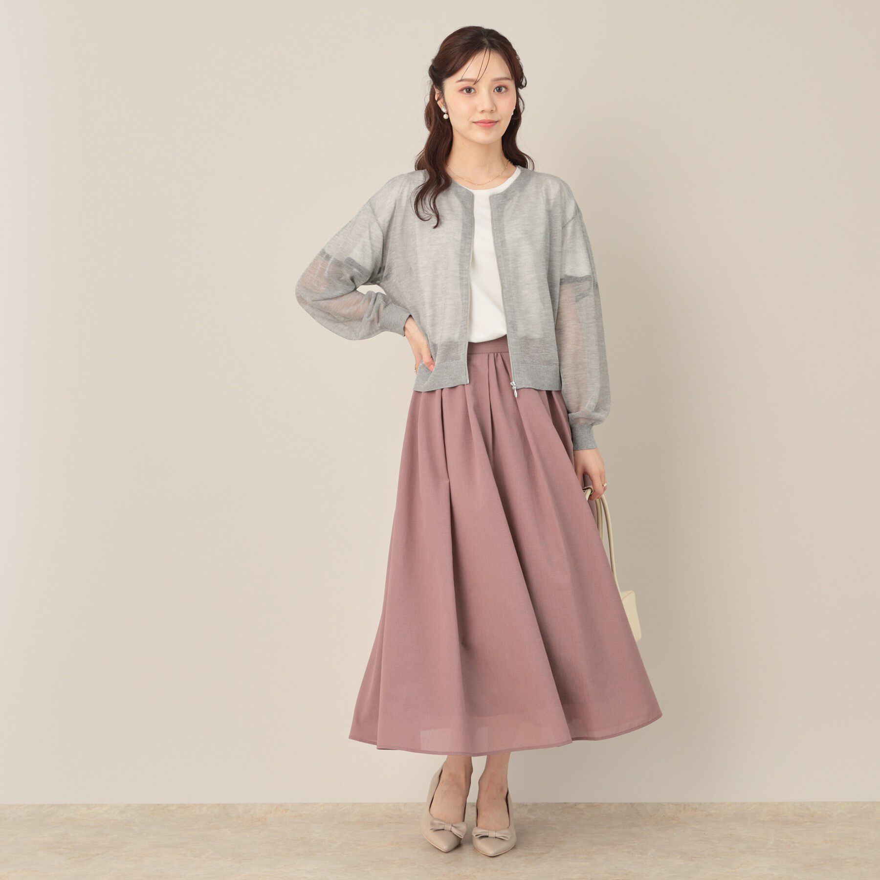 Couture broach「LEVITAシアージップアップブルゾン」|カーディガン|