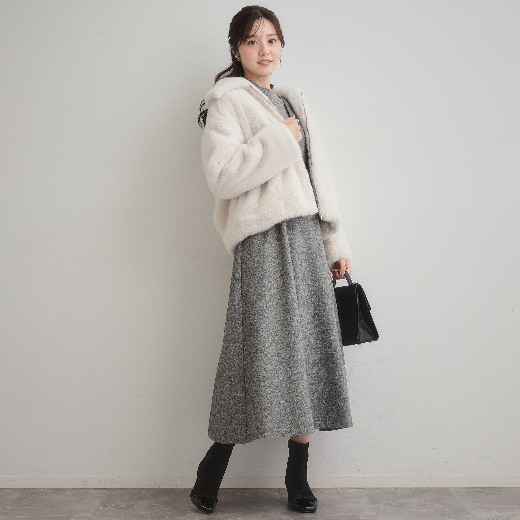 Couture broach「【ふわふわ・上品】ミンクフェイクファーアウター」|ブルゾン・スタジャン|