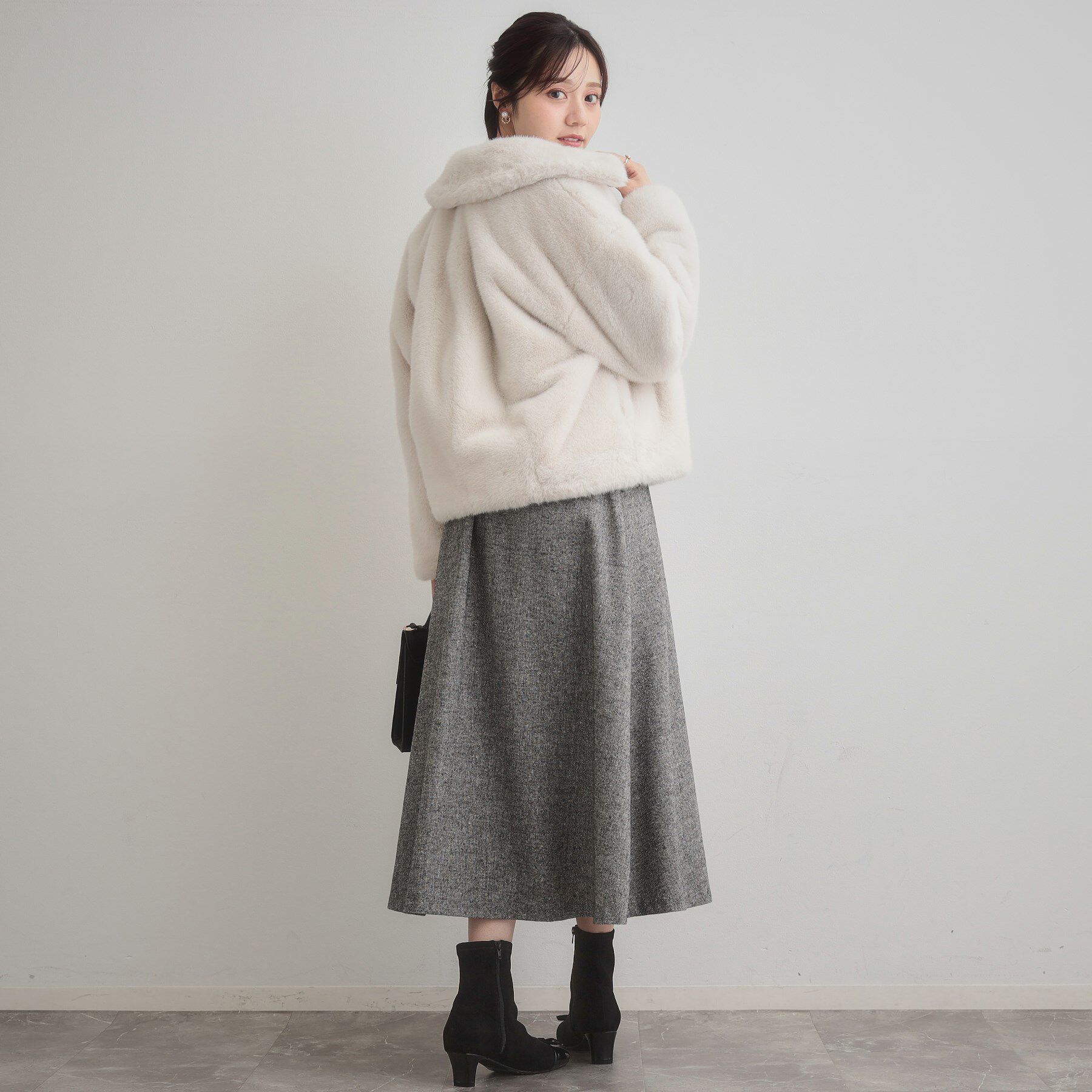 Couture broach「【ふわふわ・上品】ミンクフェイクファーアウター」|ブルゾン・スタジャン|