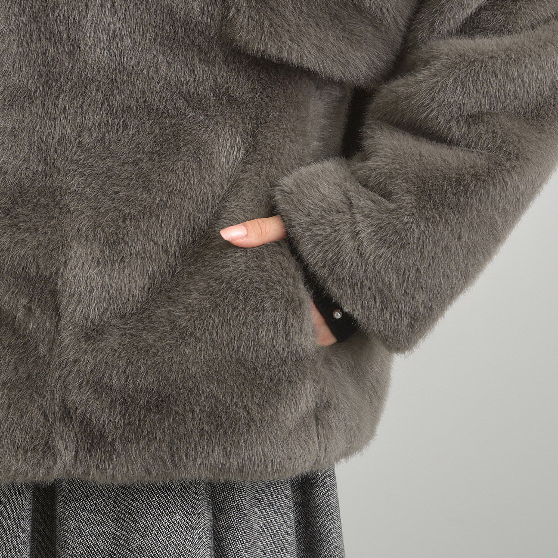 Couture broach「【ふわふわ・上品】ミンクフェイクファーアウター」|ブルゾン・スタジャン|