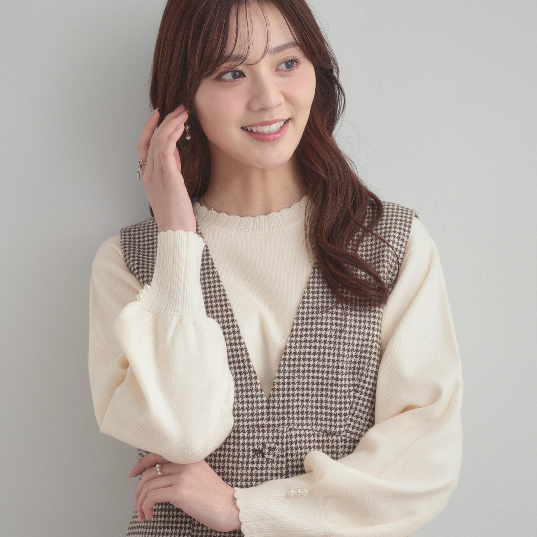 Couture broach「【洗える/スカラデザイン】パフスリーブ ニット」|ニット・セーター|