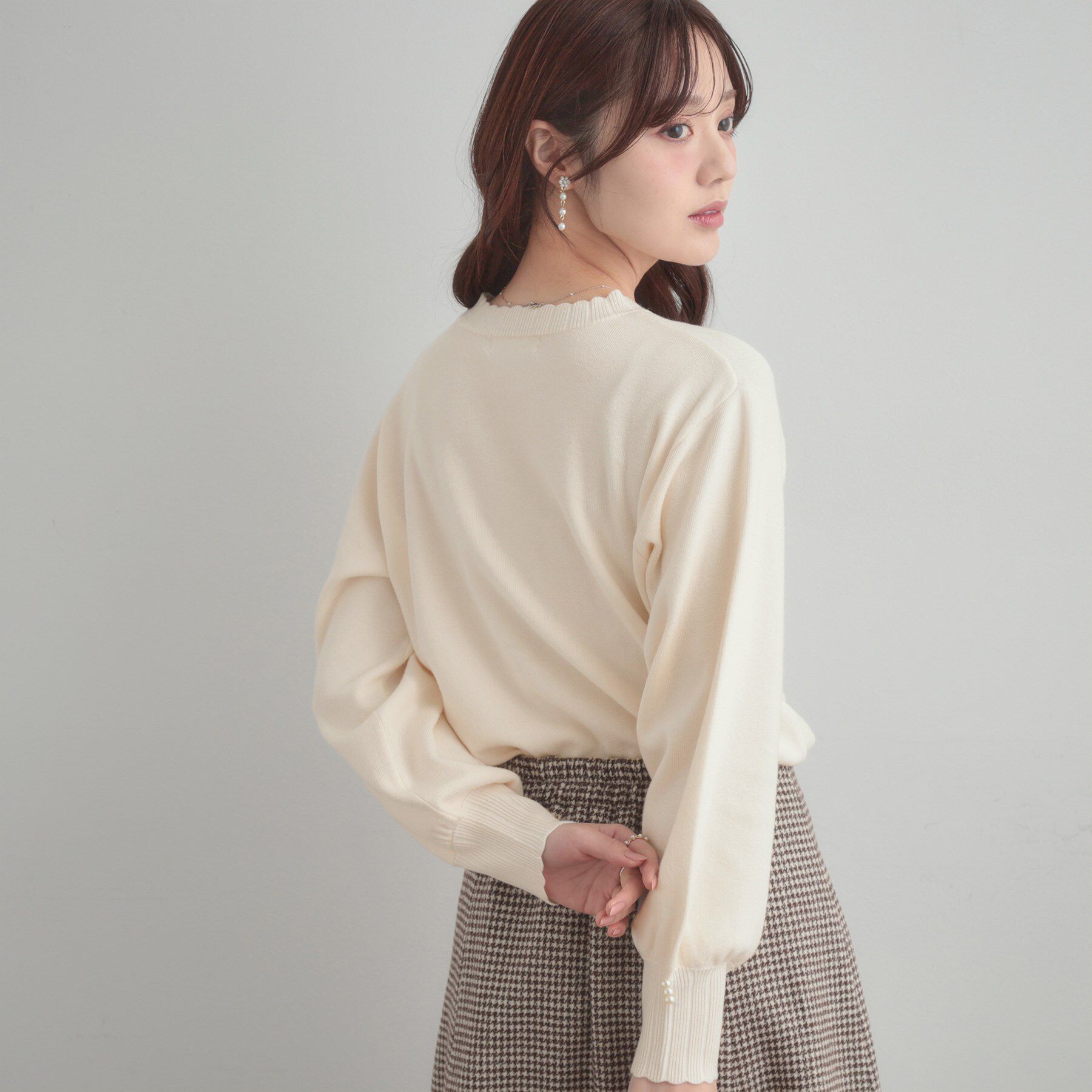 Couture broach「【洗える/スカラデザイン】パフスリーブ ニット」|ニット・セーター|