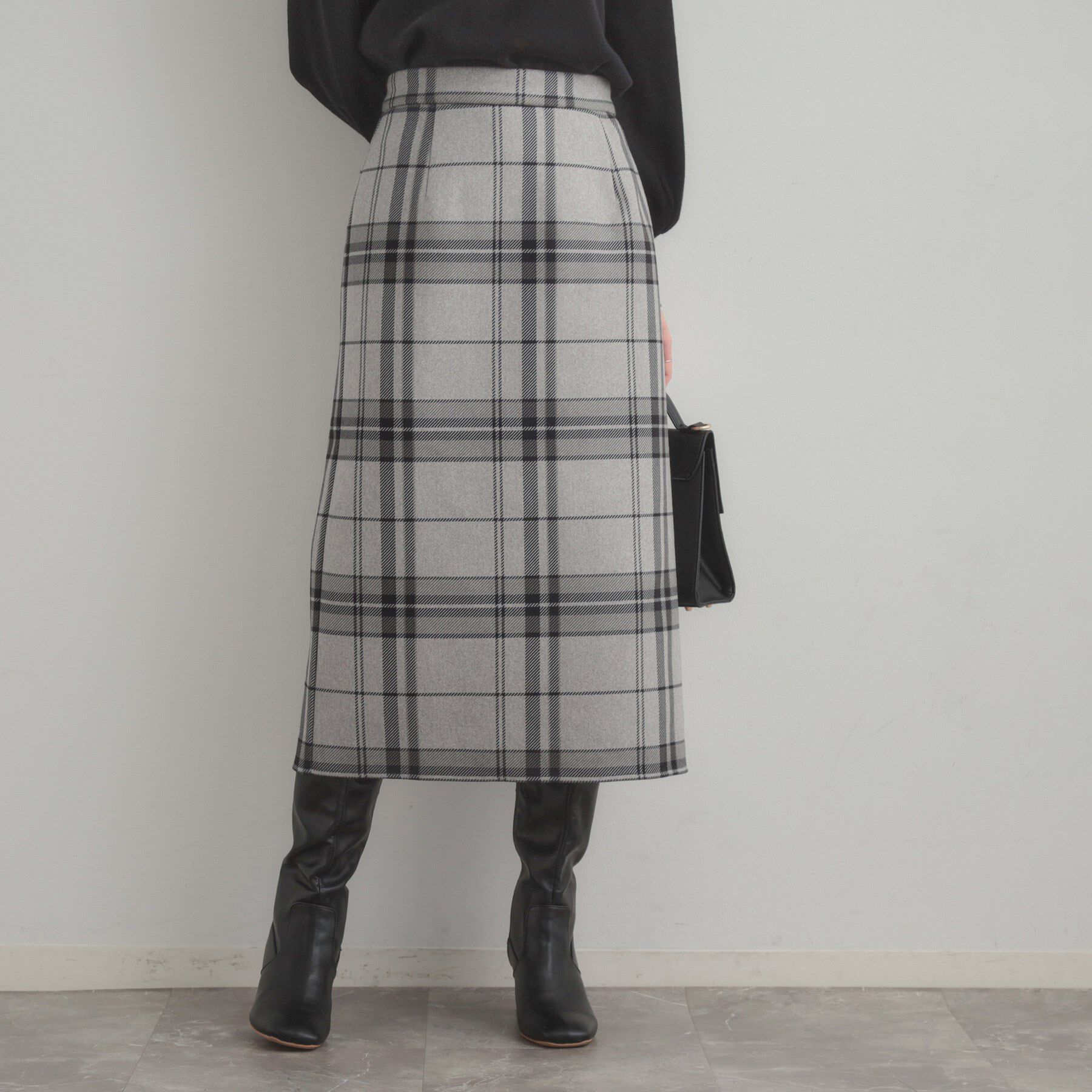 Couture broach「【洗える/微起毛】Iライン チェックスカート」|スカート|