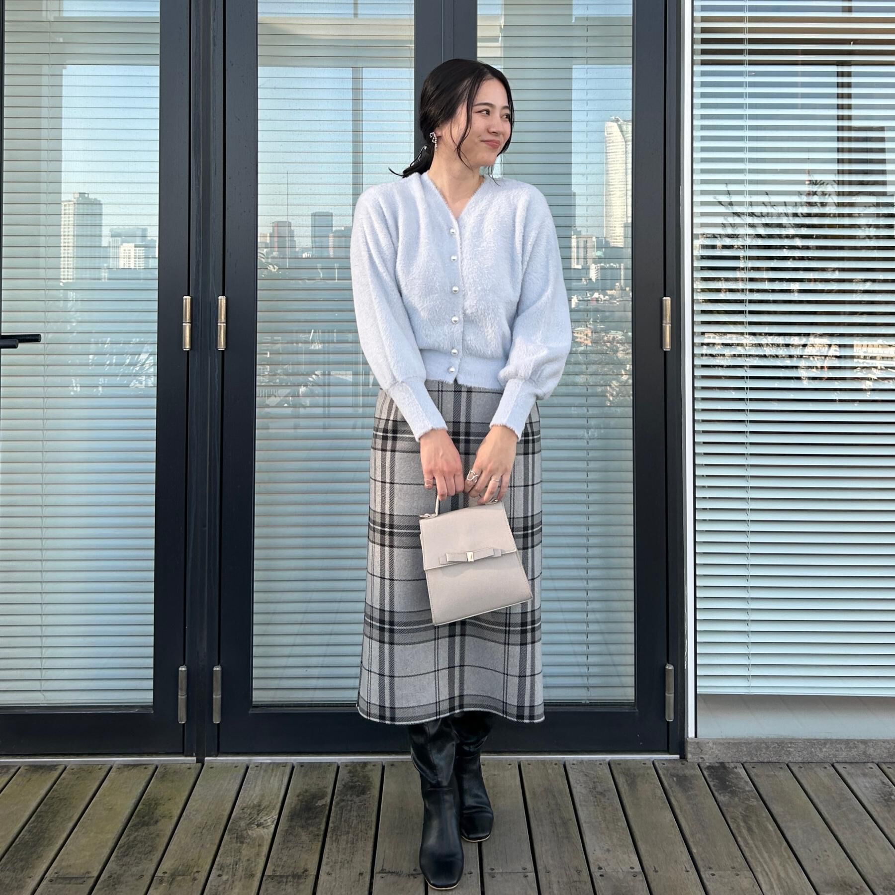 Couture broach「【洗える/微起毛】Iライン チェックスカート」|スカート|