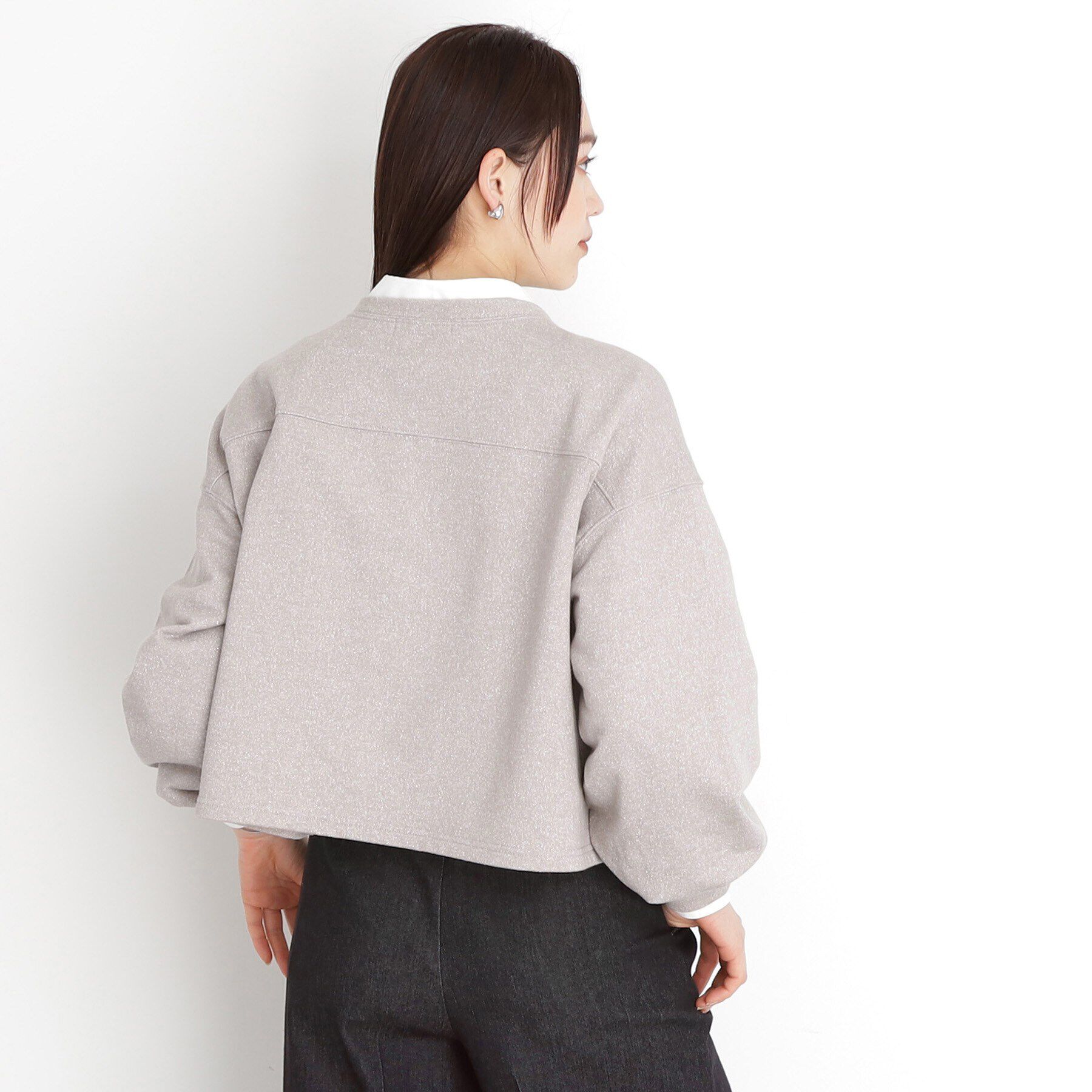 THE SHOP TK「ラメ裏毛パフスリーブ【洗える】」|Tシャツ・カットソー|