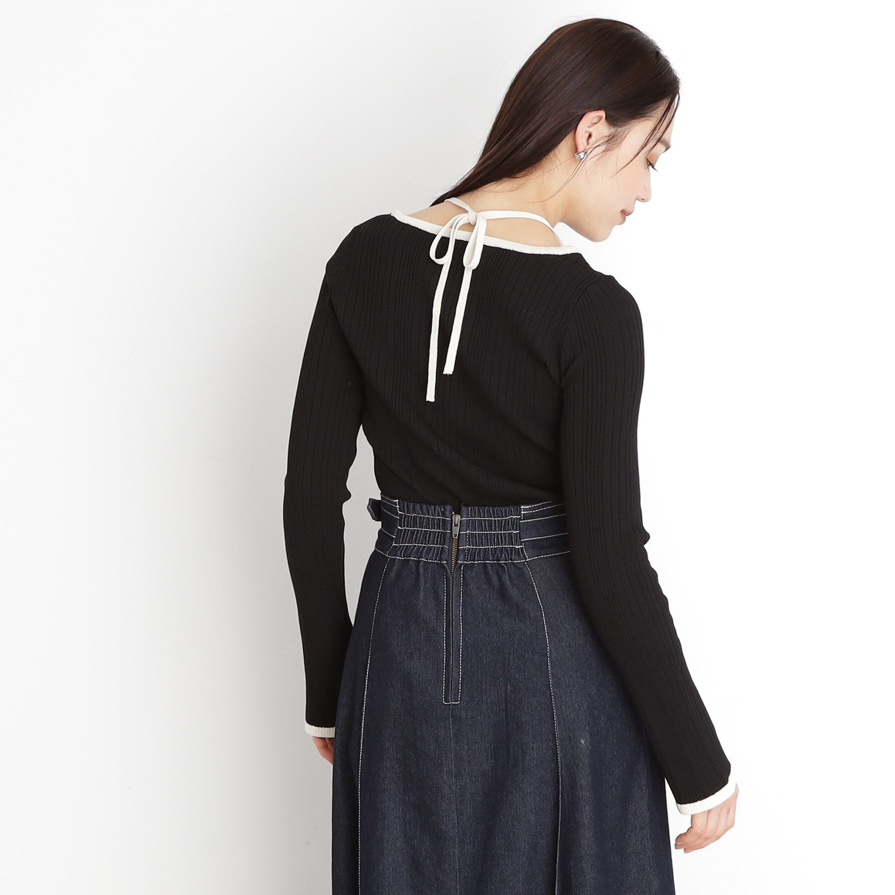 THE SHOP TK「ラインリブプルオーバー【洗濯機OK】」|ニット・セーター|