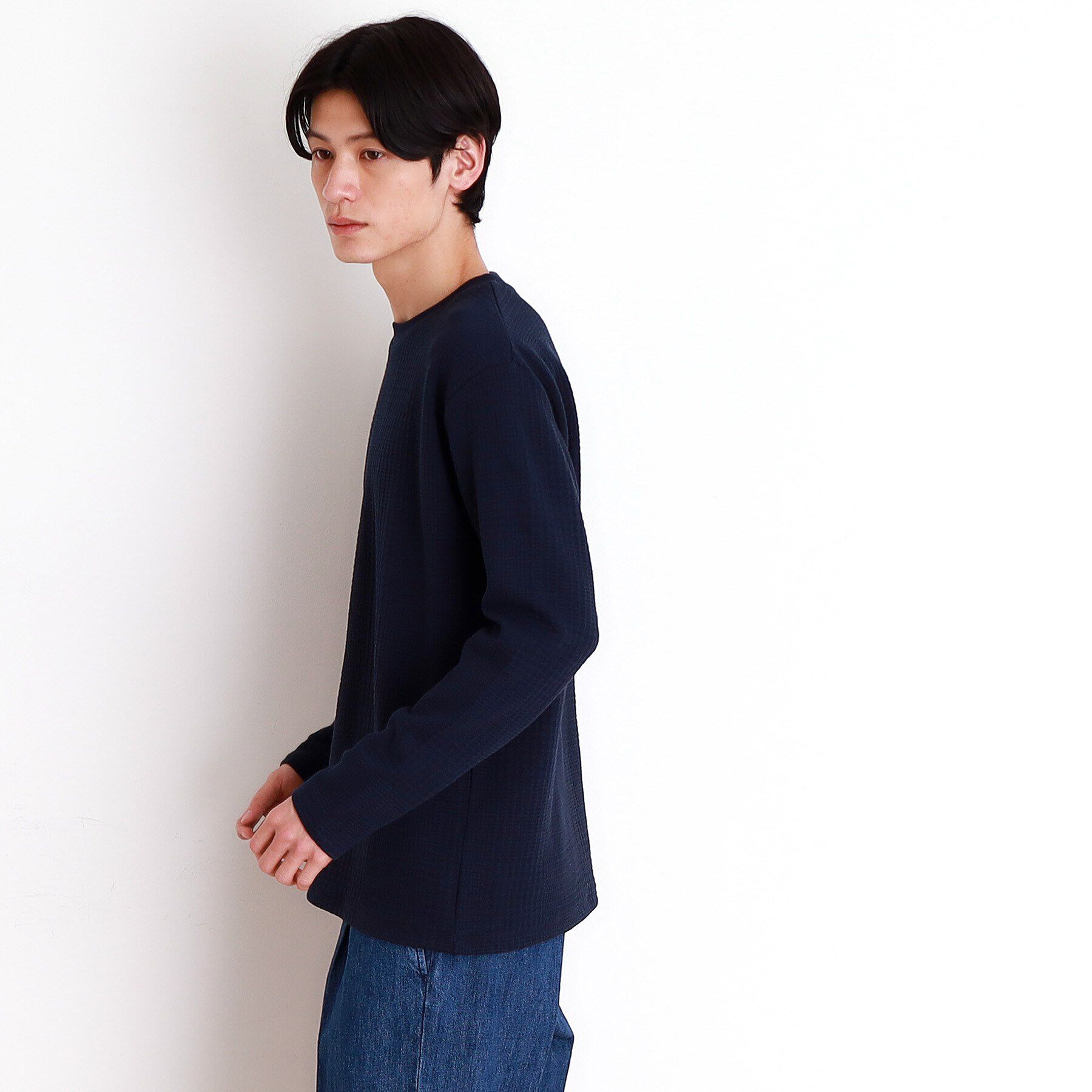 THE SHOP TK「ふくれジャガード長袖Tシャツ」|Tシャツ・カットソー|