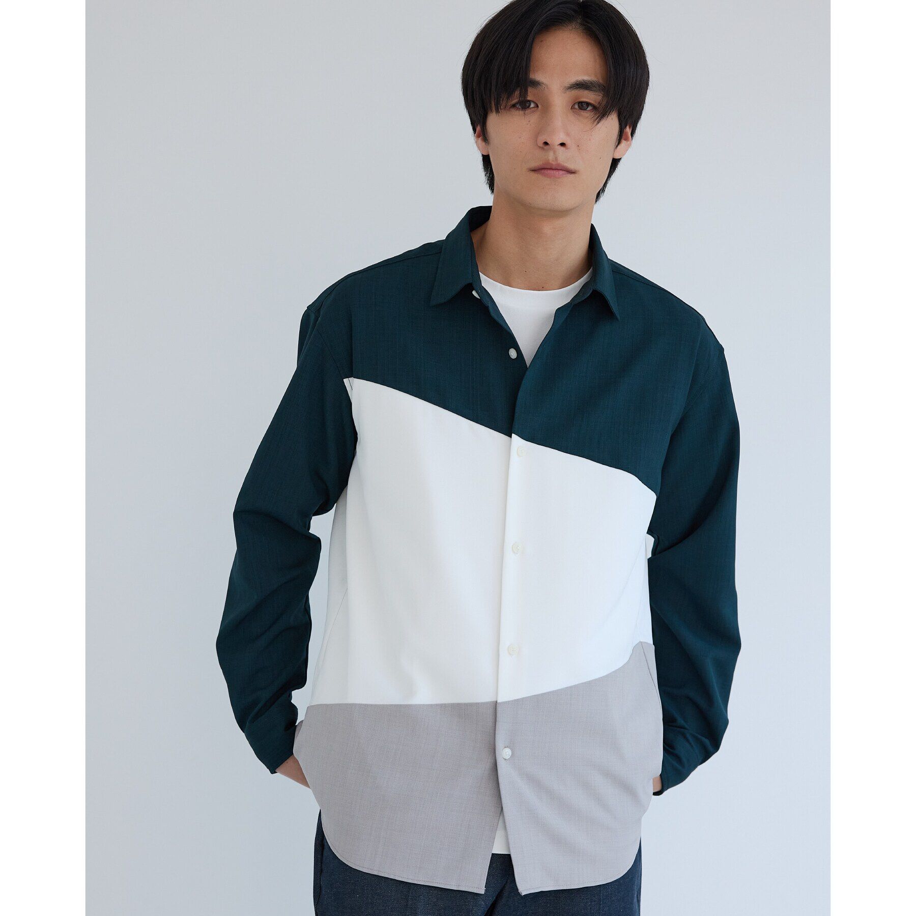 THE SHOP TK「ドライタッチ長袖シャツ」|シャツ・ブラウス|ブルーグリーン(49