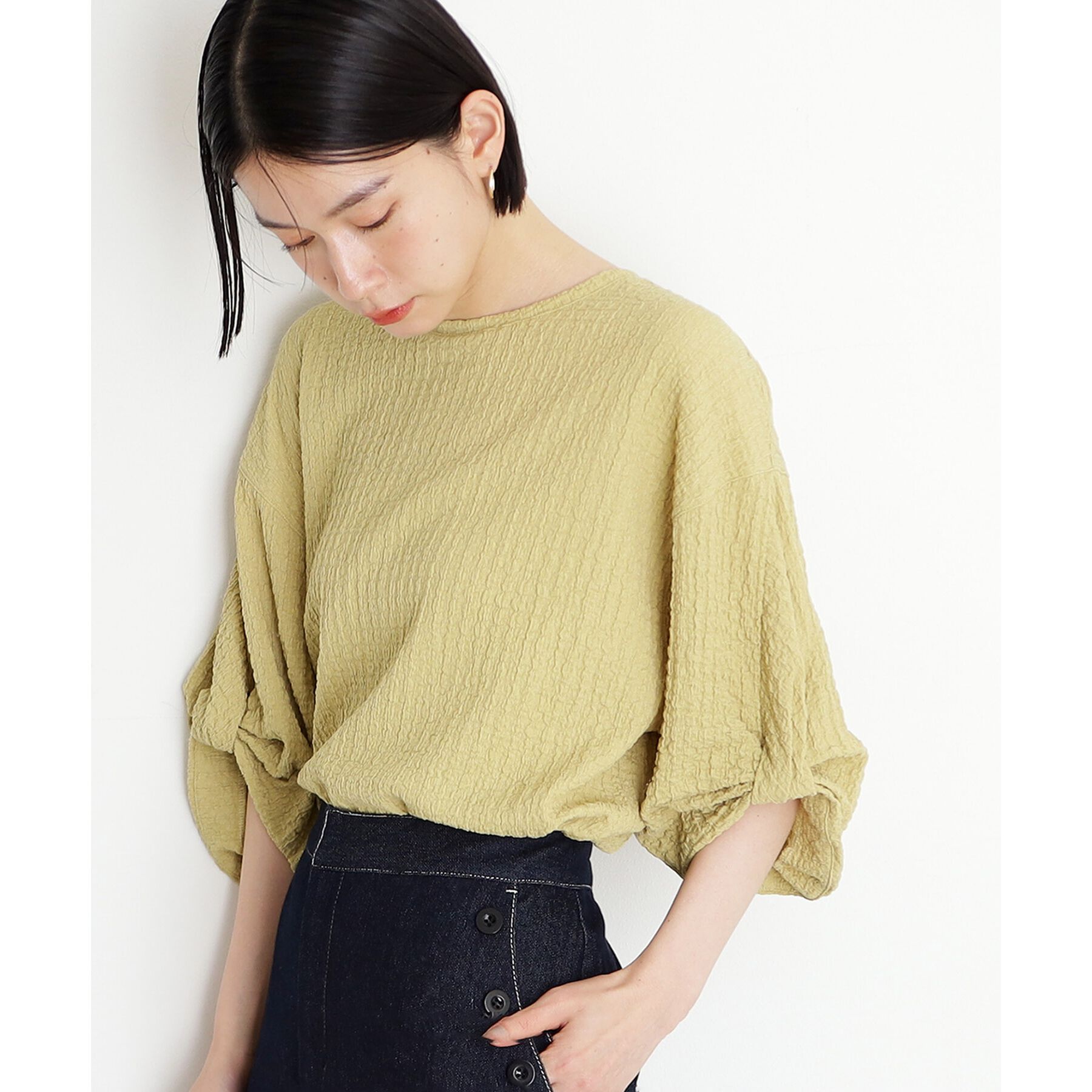 THE SHOP TK「ポコポコ袖タックプルオーバー【洗濯機OK】」|Tシャツ・カットソー|