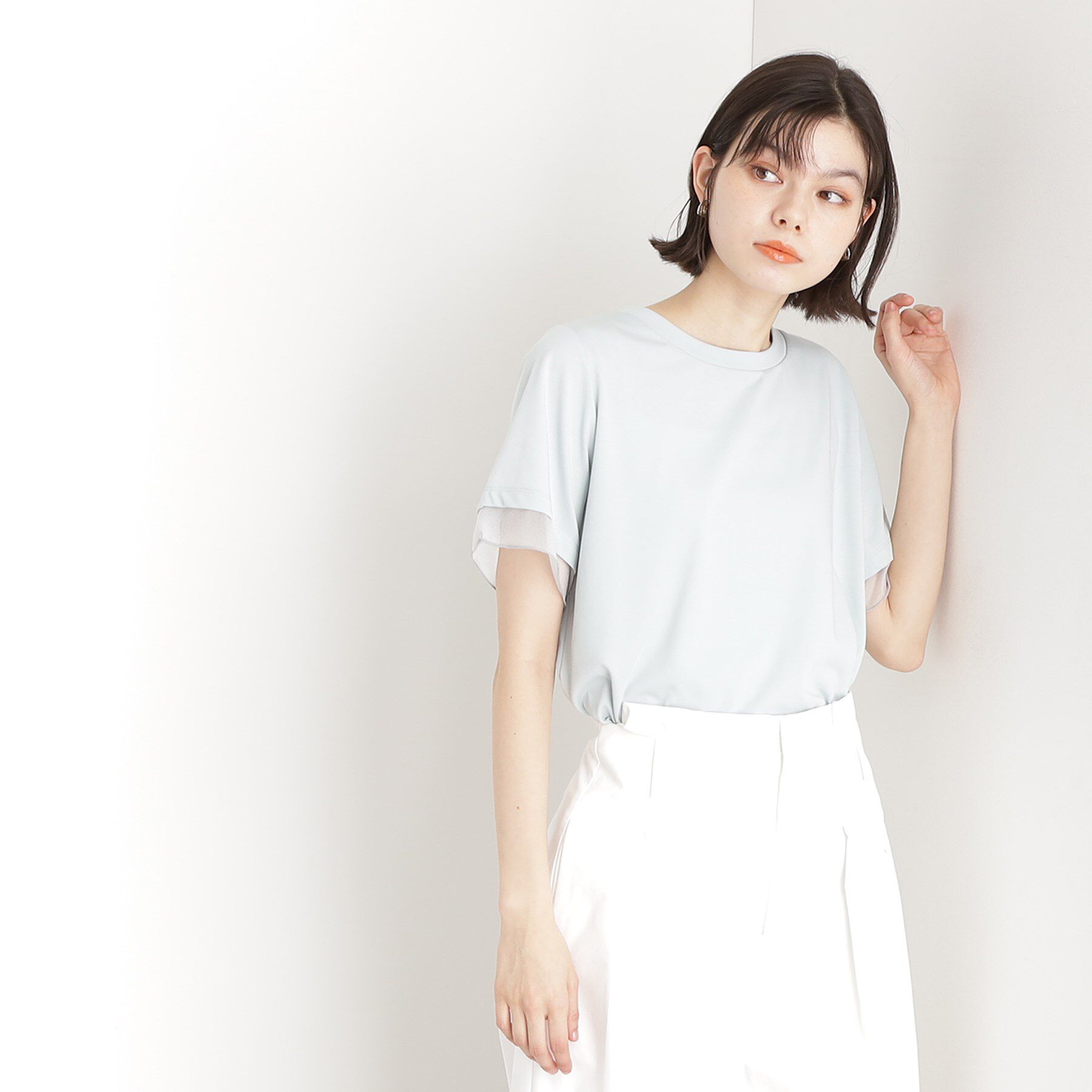 THE SHOP TK「袖シアーTシャツ【接触冷感/洗濯機OK】」|Tシャツ・カットソー|