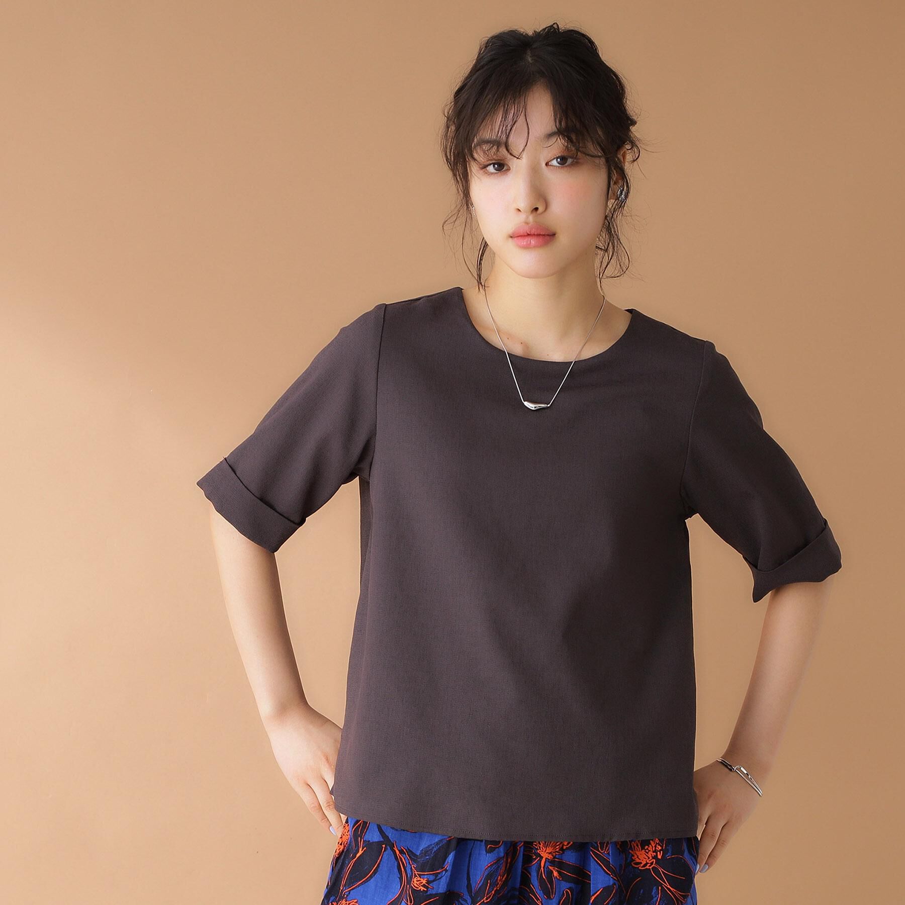 THE SHOP TK「麻調ブラウス【シワになりにくい/洗える】」|シャツ・ブラウス|