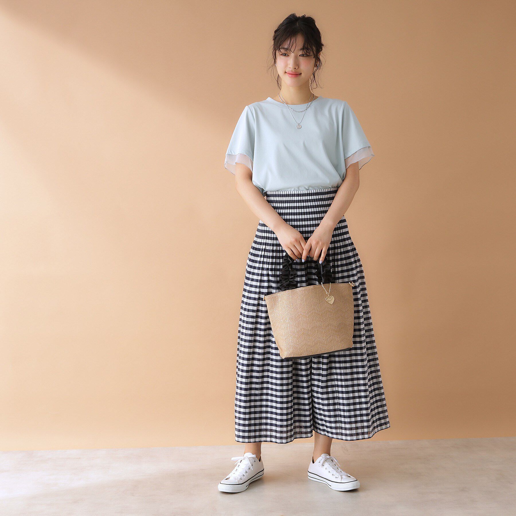 THE SHOP TK「雑材フリルハンドバッグ」|トートバッグ|