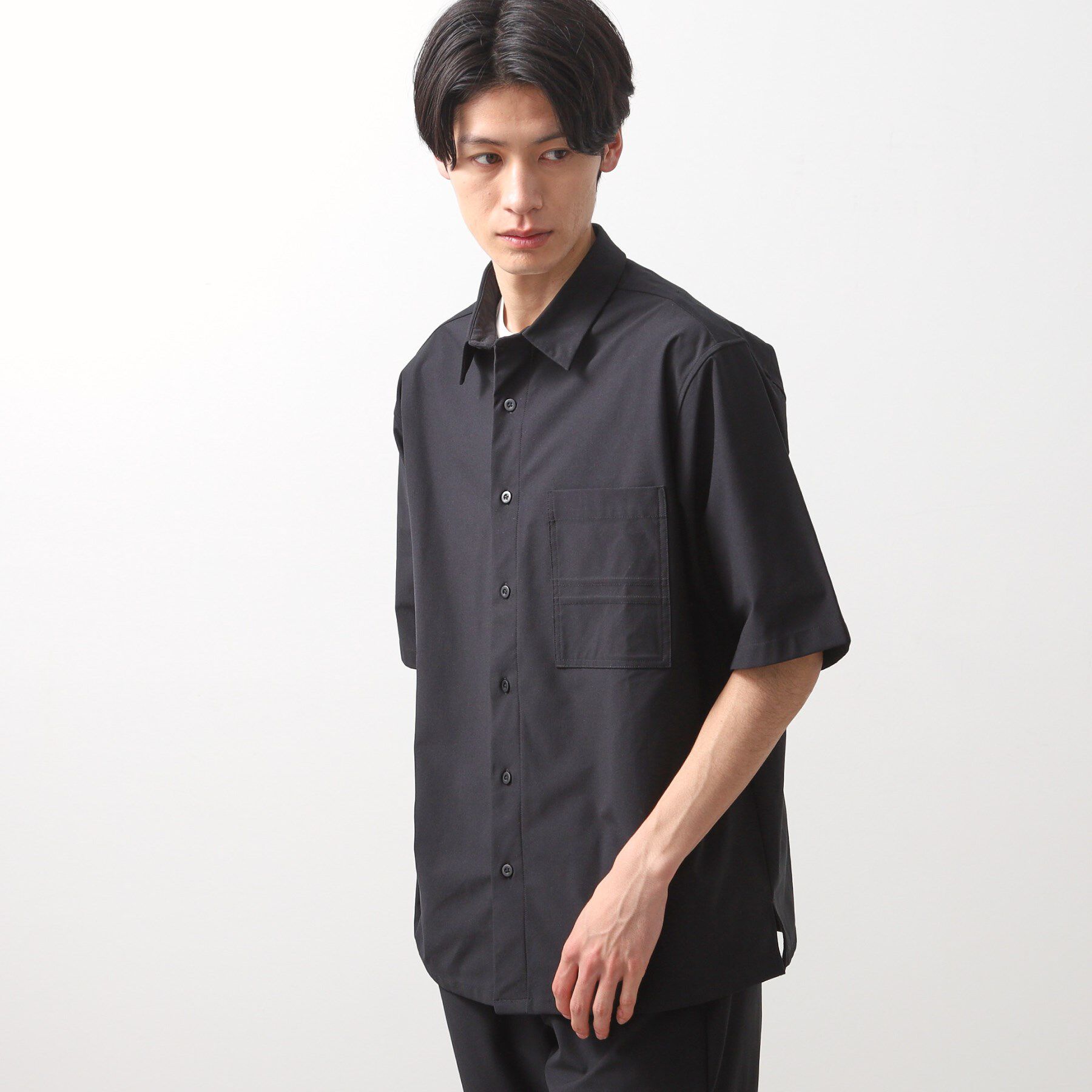 THE SHOP TK「パーフェクテックツイル5分袖シャツ【セットアップ可/吸水速乾/UVカット/アンチピリング】」|シャツ・ブラウス|