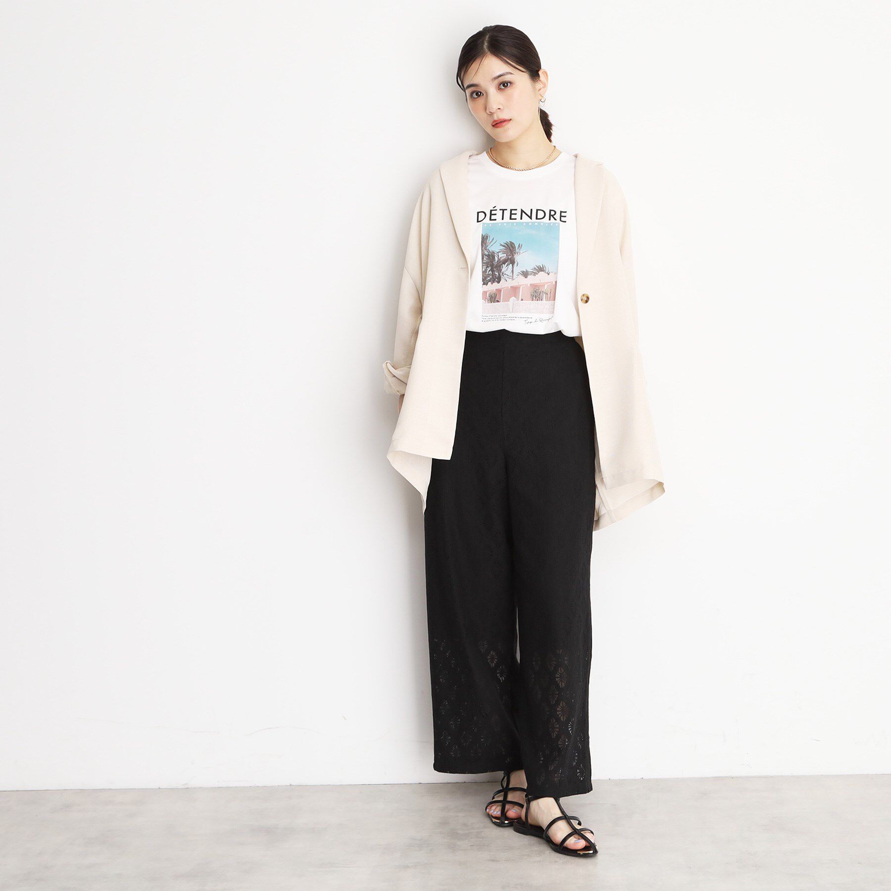 THE SHOP TK「レースワイドパンツ【洗濯機OK】」|その他|