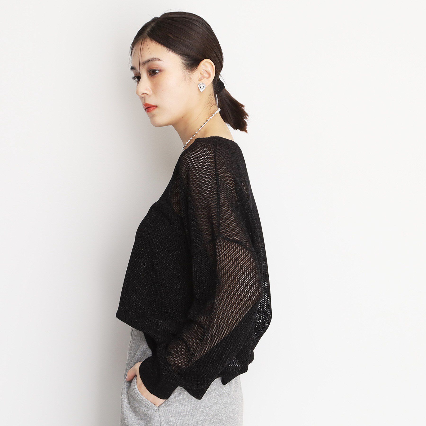 THE SHOP TK「ラメメッシュニット」|ニット・セーター|