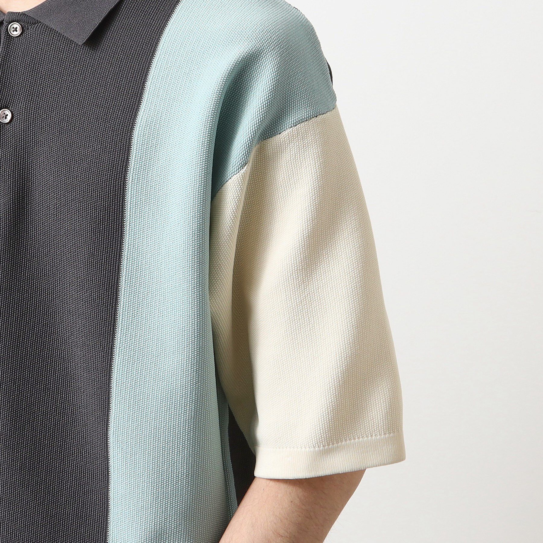 THE SHOP TK「パネルニットポロシャツ」|ポロシャツ|