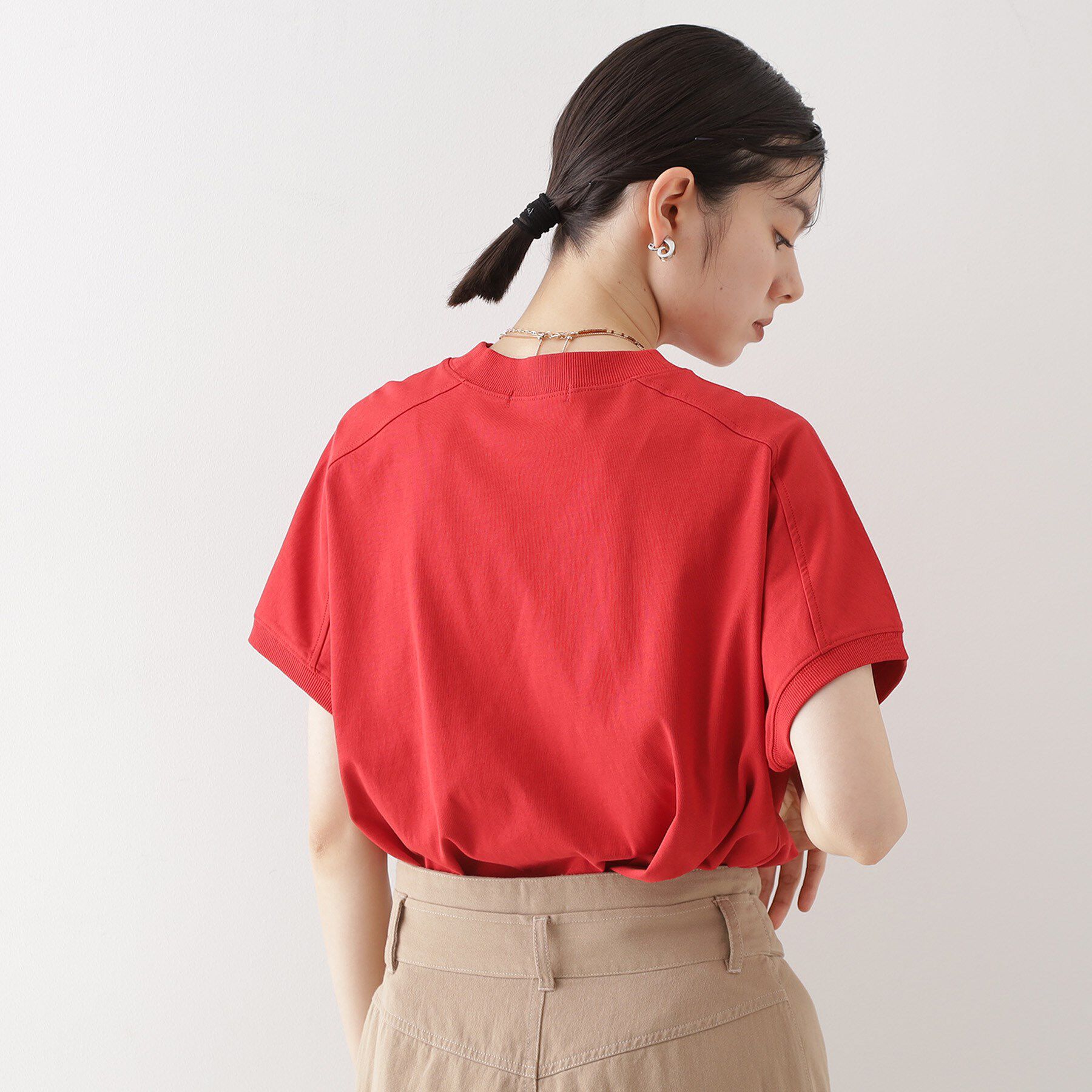 THE SHOP TK「フレンチ袖プルオーバー【毛玉になりにくい/接触冷感/UV/洗濯機OK】」|Tシャツ・カットソー|