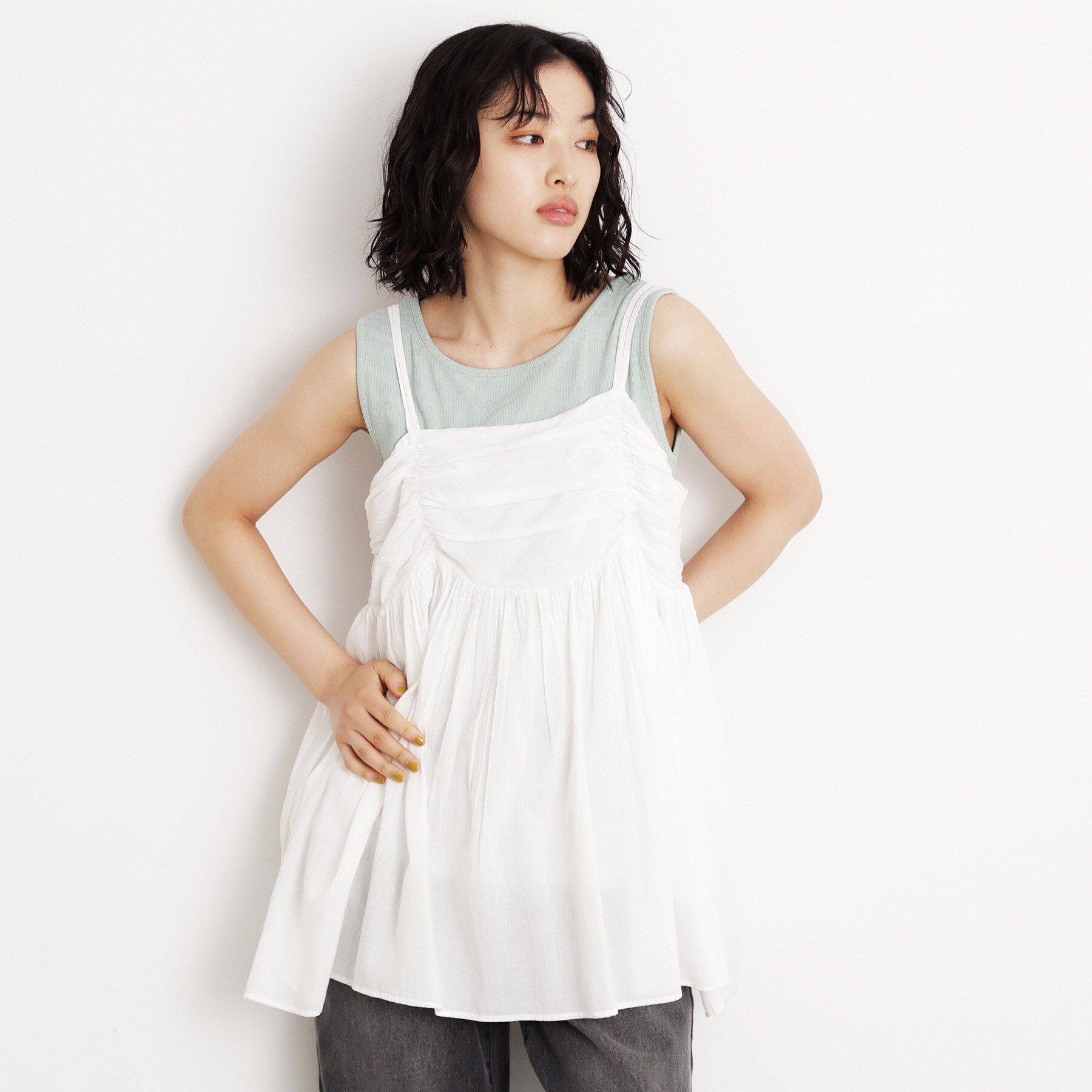 THE SHOP TK「ギャザーチュニック【洗える】」|チュニック|