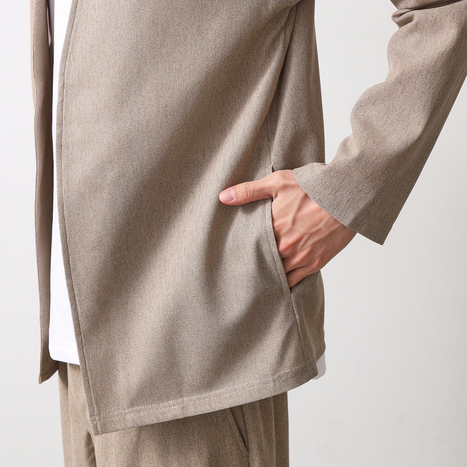 THE SHOP TK「シャリルジャージカーディガン 洗濯機OK/吸水速乾/イージーケア/セットアップ可」|カーディガン|