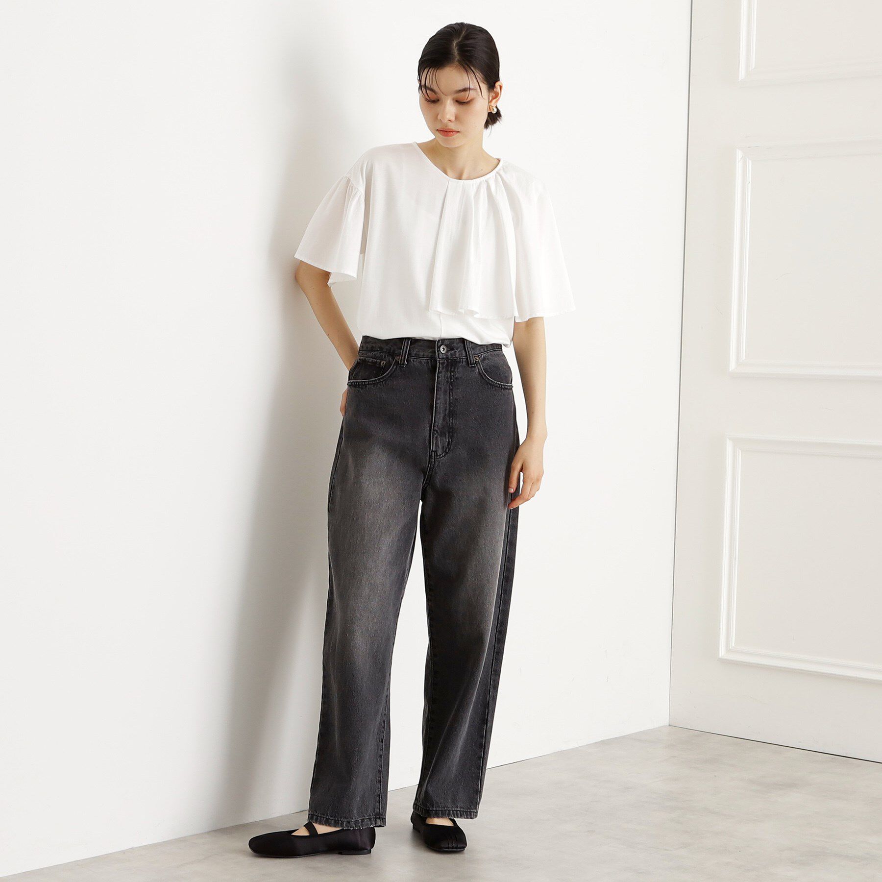 THE SHOP TK「アシメケープ風プルオーバー【接触冷感/洗濯機OK】」|Tシャツ・カットソー|