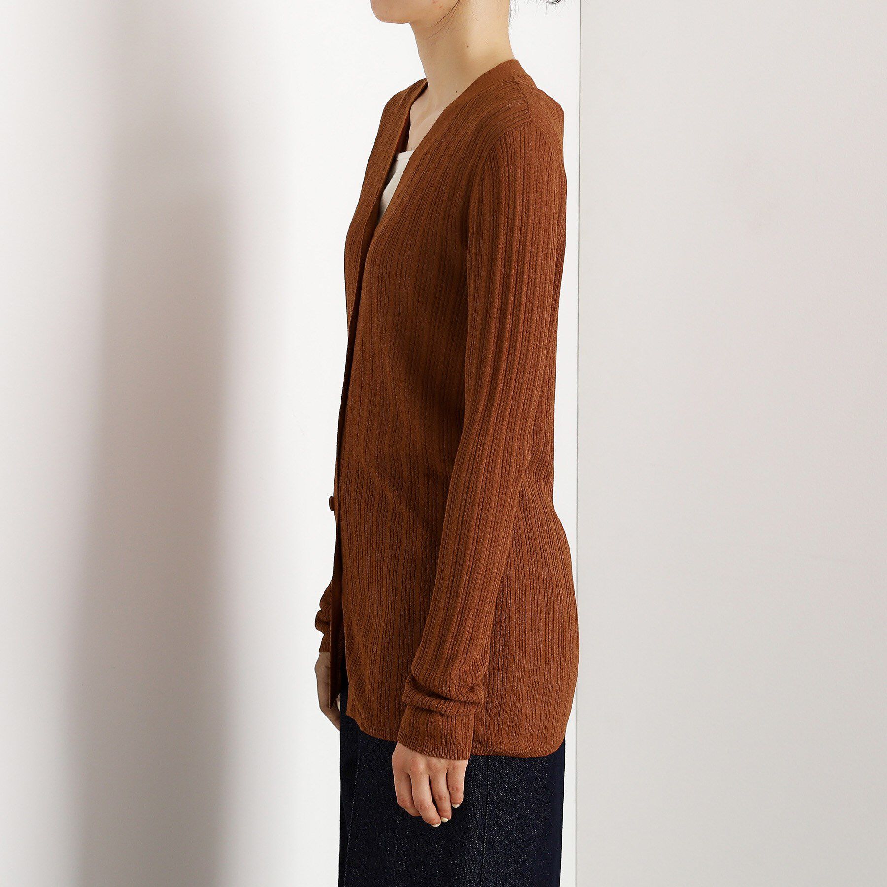 THE SHOP TK「ランダムリブカーディガン【洗濯機OK】」|カーディガン|