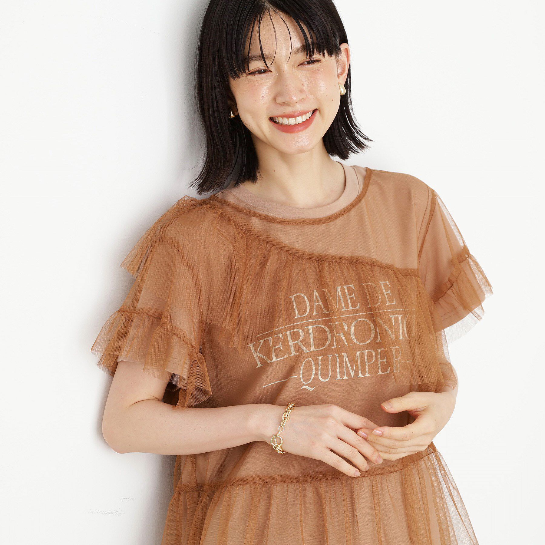 THE SHOP TK「【セットアイテム】チュール&times;ロゴTシャツ/洗える」|Tシャツ・カットソー|