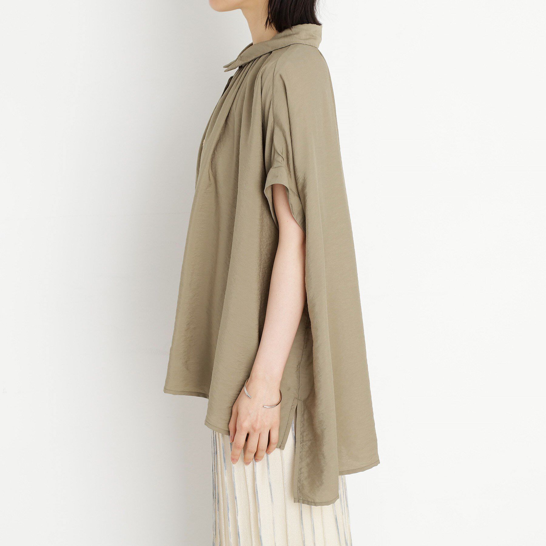 THE SHOP TK「ギャザーボリュームシャツ【洗濯機OK】」|シャツ・ブラウス|