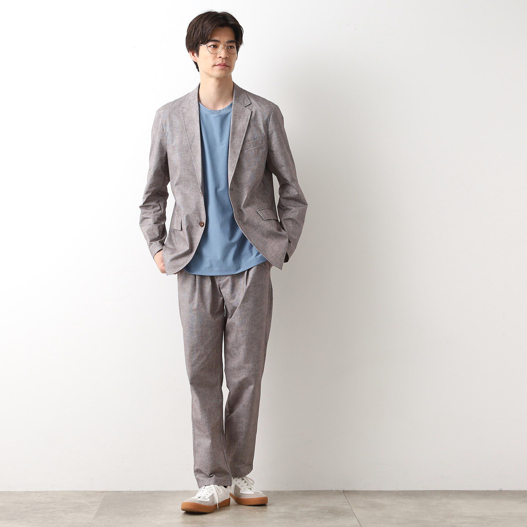 THE SHOP TK「スマートムーブメッシュバーズアイジャケット【軽量/洗濯機OK/セットアップ可】」|テーラードジャケット|