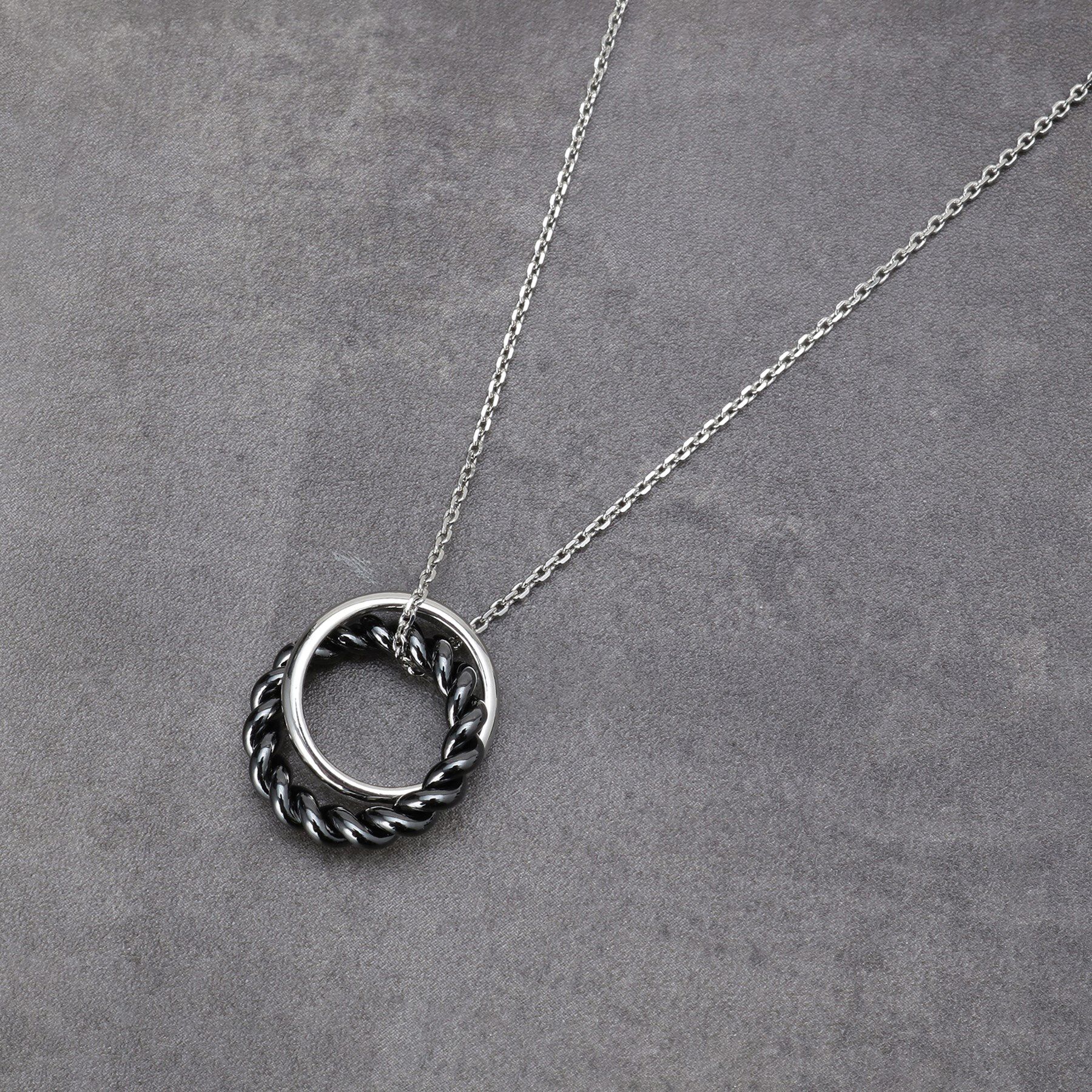 THE SHOP TK「ねじりリングネックレス」|ネックレス|ブラックシルバー(0