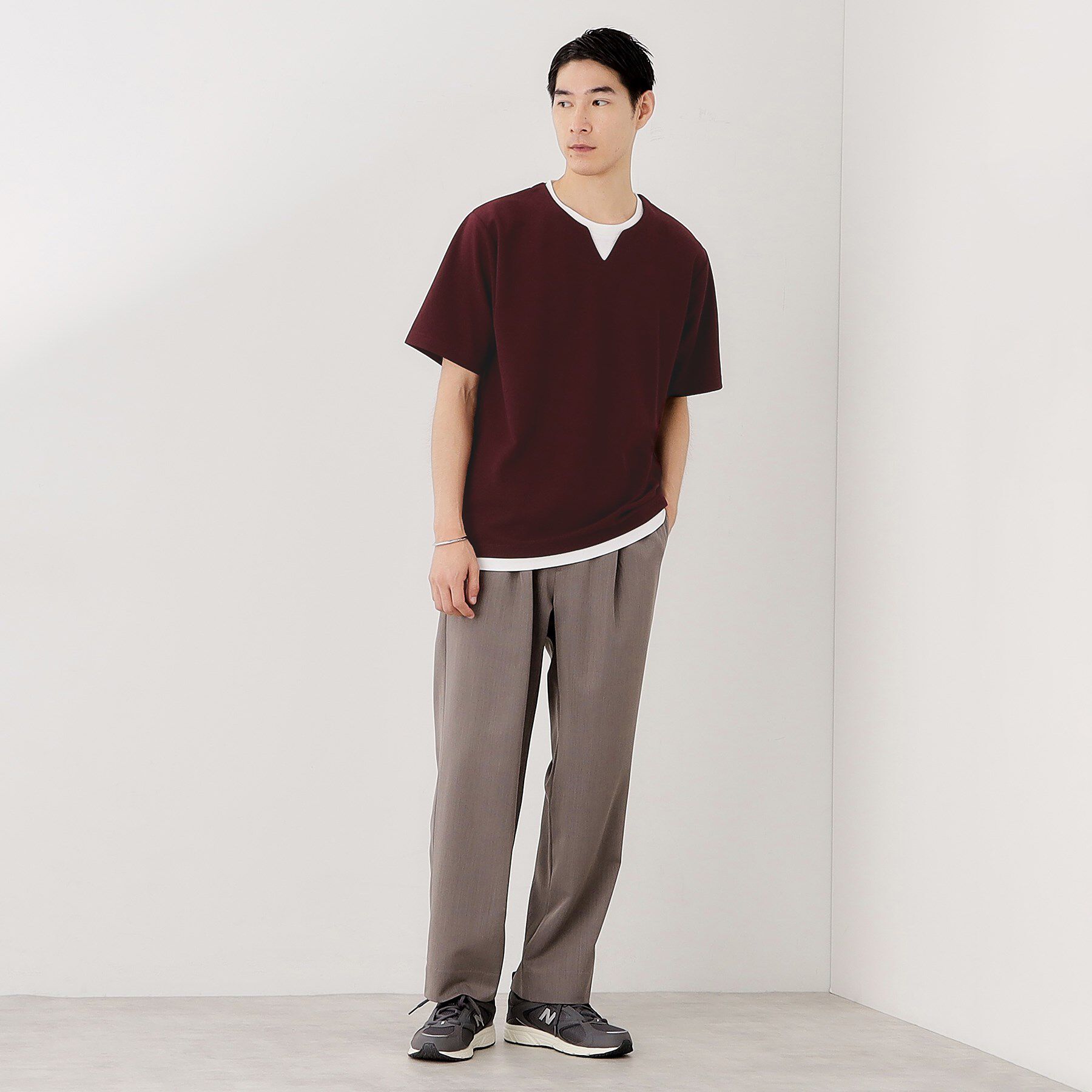 THE SHOP TK「ツイルキーネック半袖Tシャツ」|Tシャツ・カットソー|