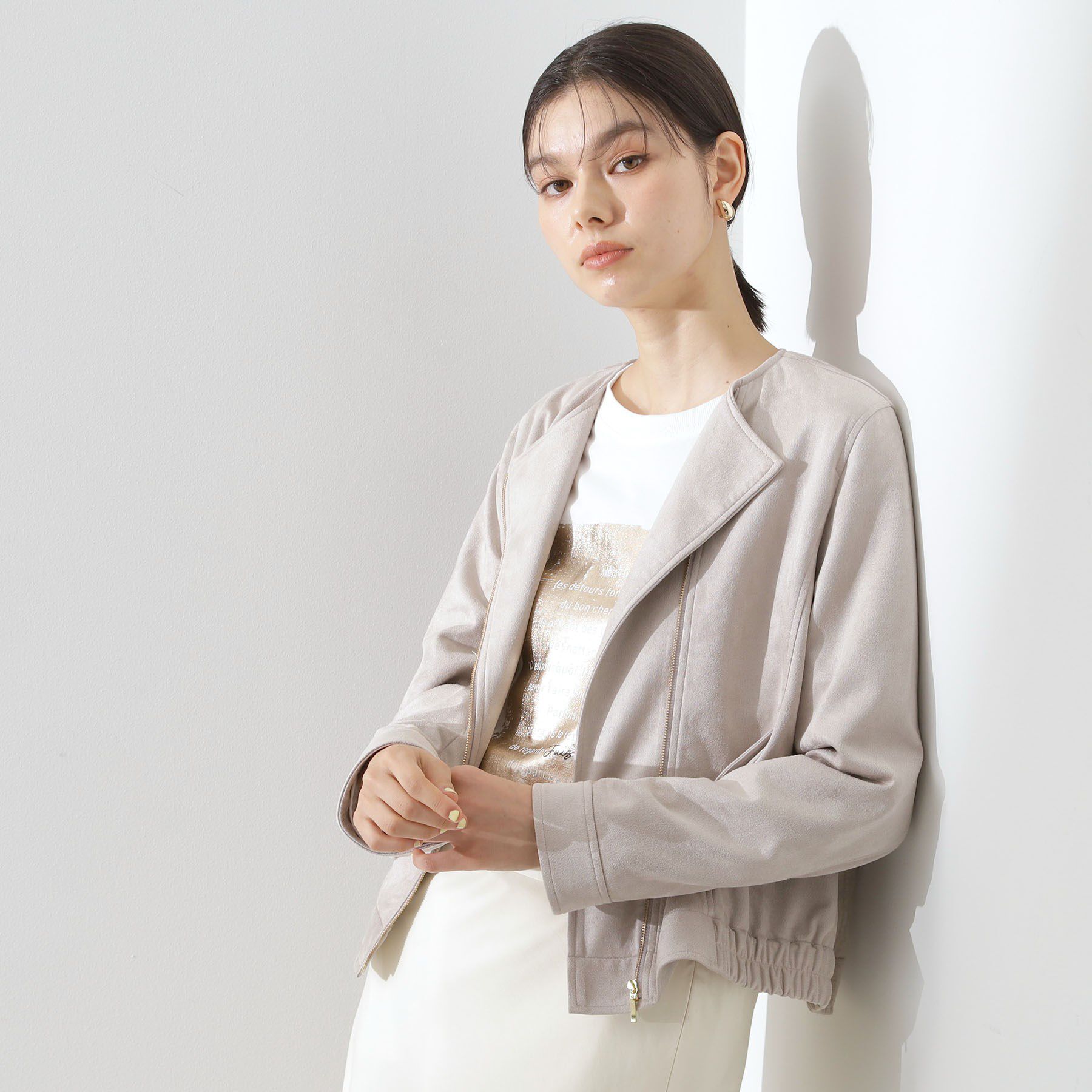 THE SHOP TK「スエードライク ライダースジャケット」|ライダースジャケット|