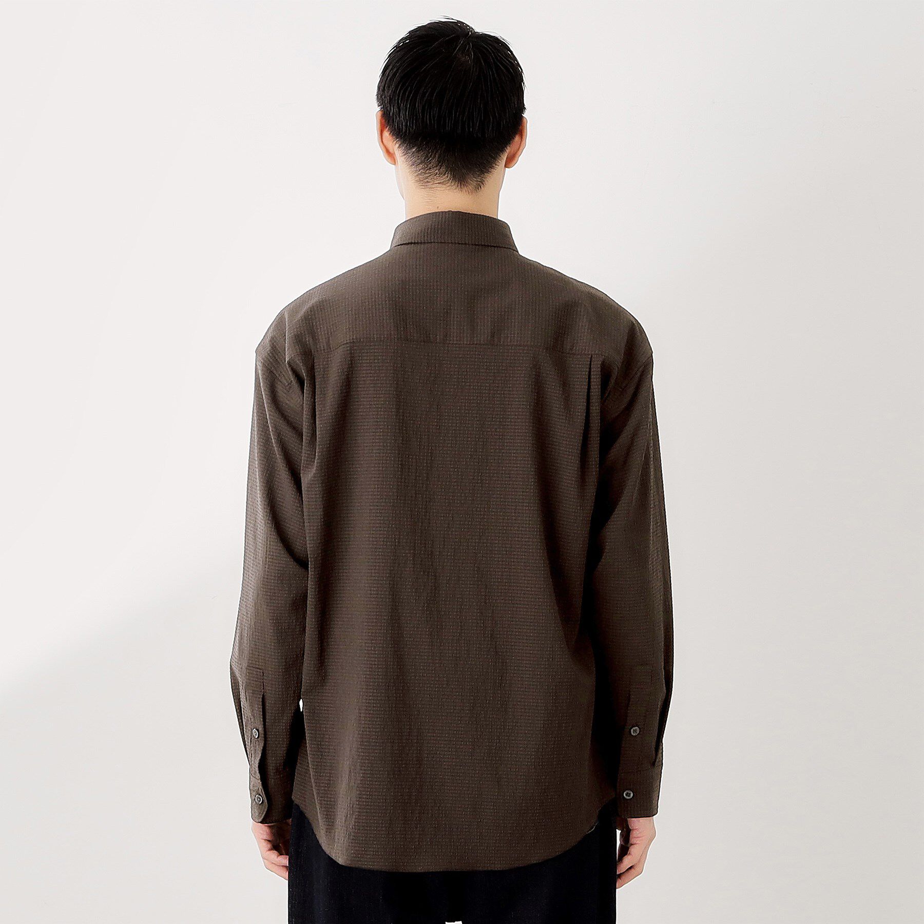 THE SHOP TK「シアサッカー長袖シャツ　【軽量/吸水速乾／イージーケア／洗濯機OK】」|シャツ・ブラウス|