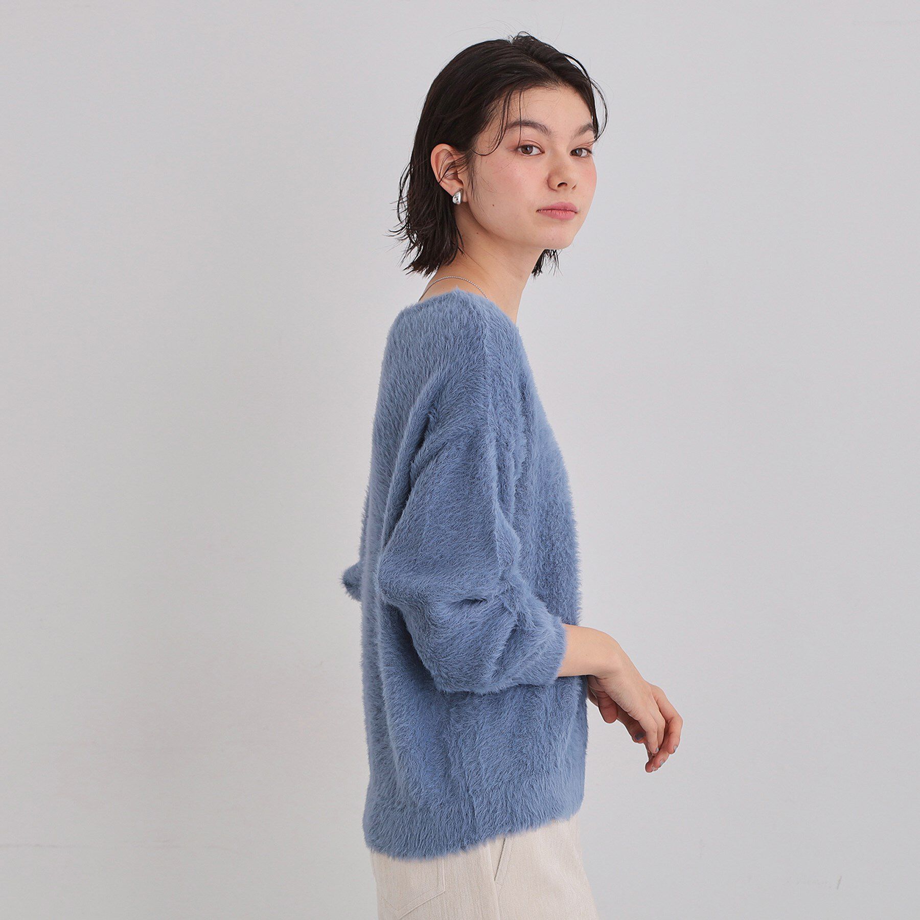 THE SHOP TK「【華やかで柔らか】ふわふわフェザーニット/洗える・前後2WAY」|ニット・セーター|