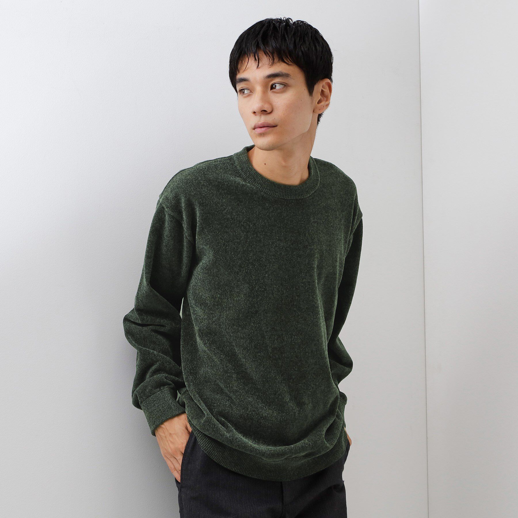 THE SHOP TK「【触れるたびに心地良い】ライトモールニット　洗濯機OK/ユニセックスでおすすめ！」|ニット・セーター|ブルーグリーン(09