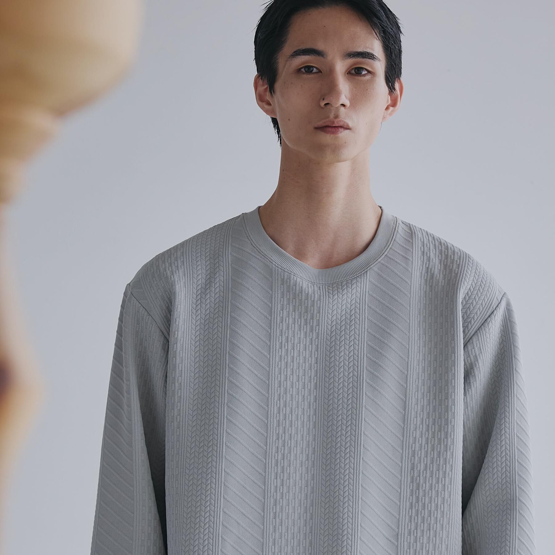 THE SHOP TK「【無地に飽きた方へ】ふくれジャカードスウェット　洗濯機OK/6色展開/ユニセックスでおすすめ！」|パーカー|ライトグレー(011