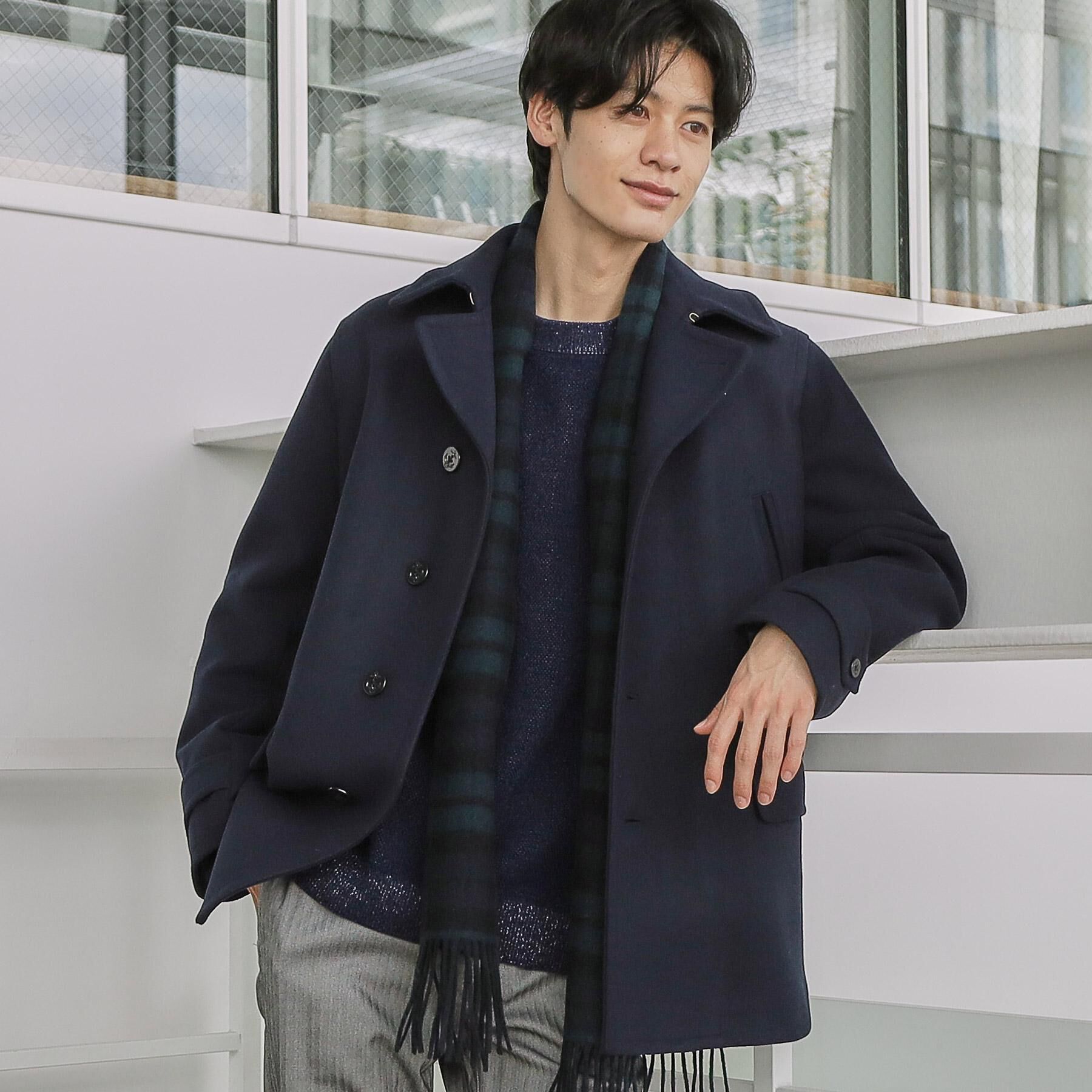 THE SHOP TK「ウーリックシングルPジャケット」|ピーコート|ネイビー(094)