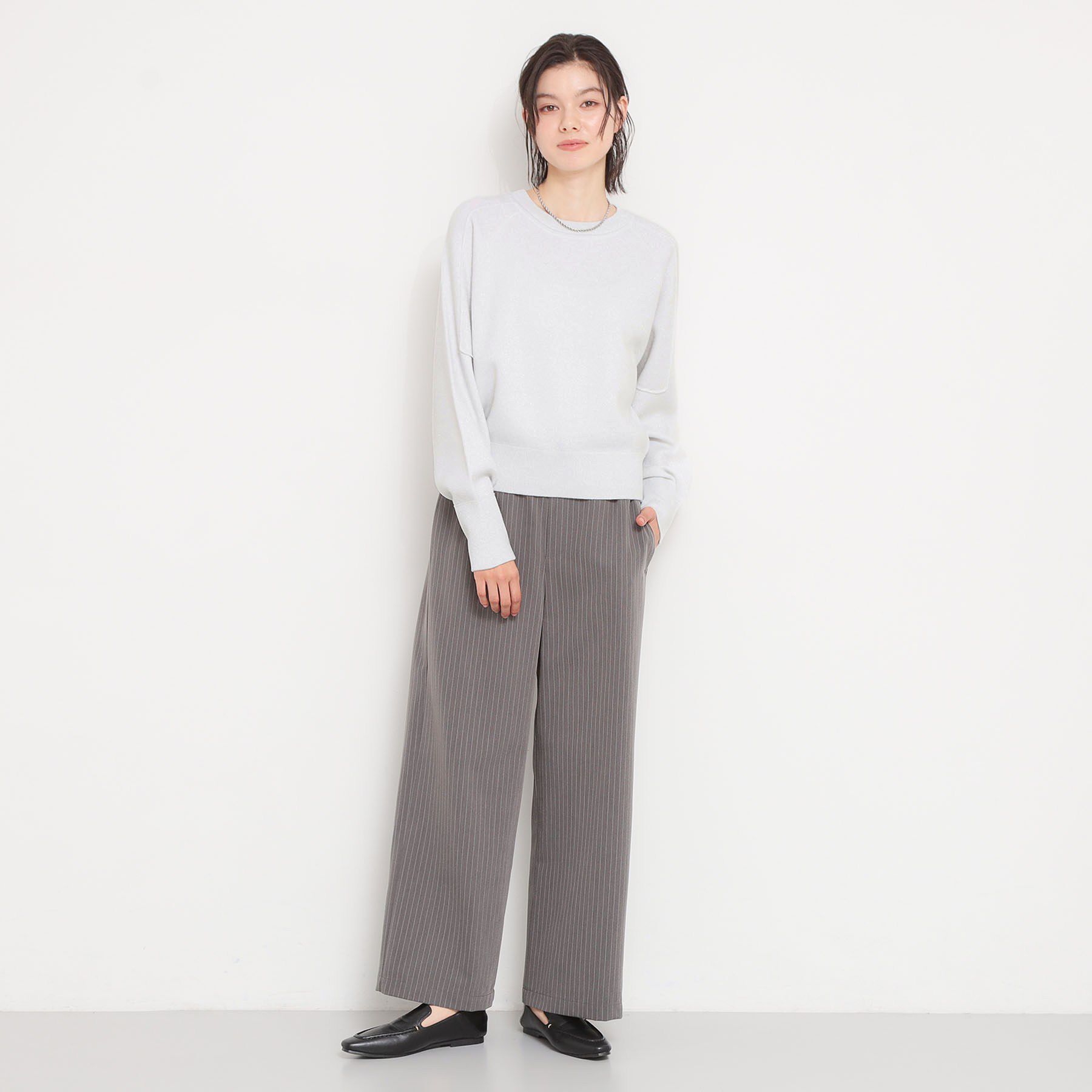 THE SHOP TK「【着丈が選べる】スウェットライクラメジャカードニット」|ニット・セーター|