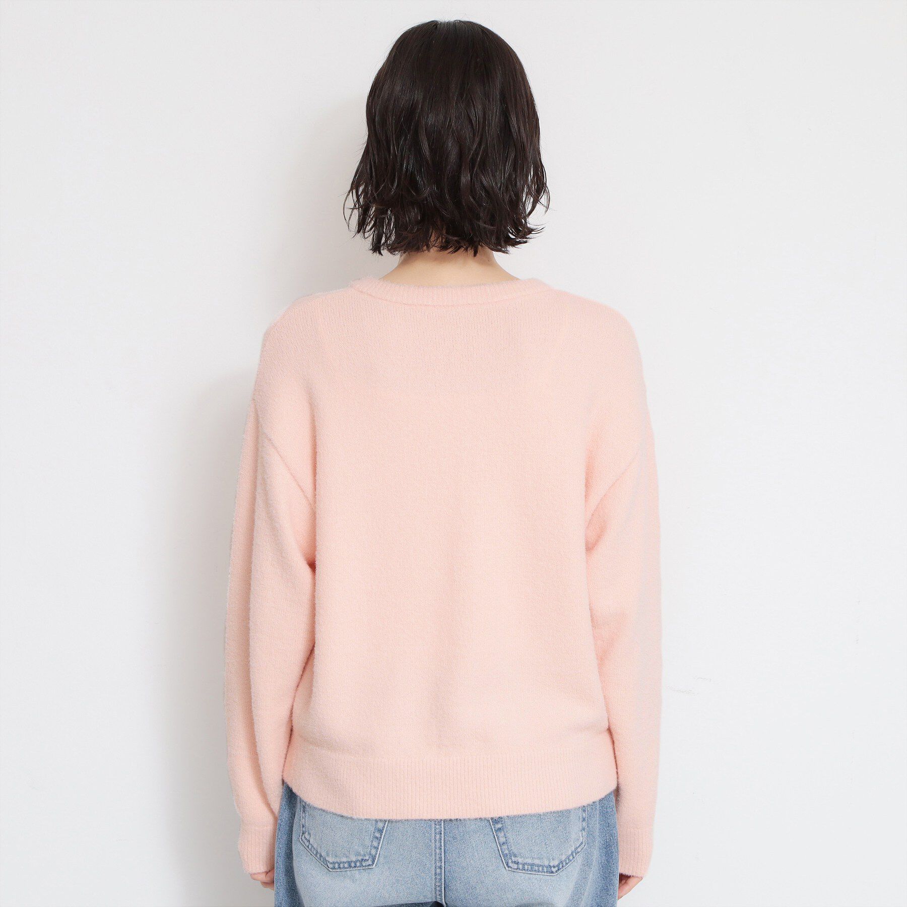 THE SHOP TK「ふわふわミニシャギー クルーネックカーディガン」|カーディガン|