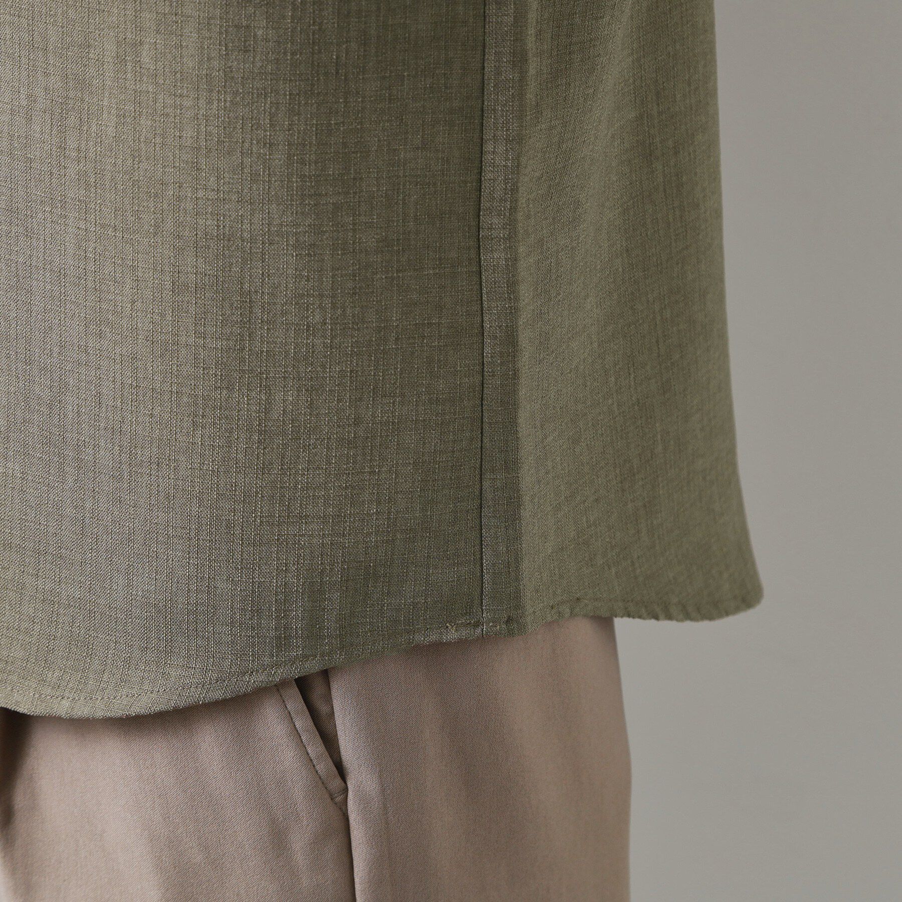 THE SHOP TK「【LINO FINE】リネンライク 長袖シャツ UVカット/イージーケア/吸水速乾/洗濯機OK」|シャツ・ブラウス|