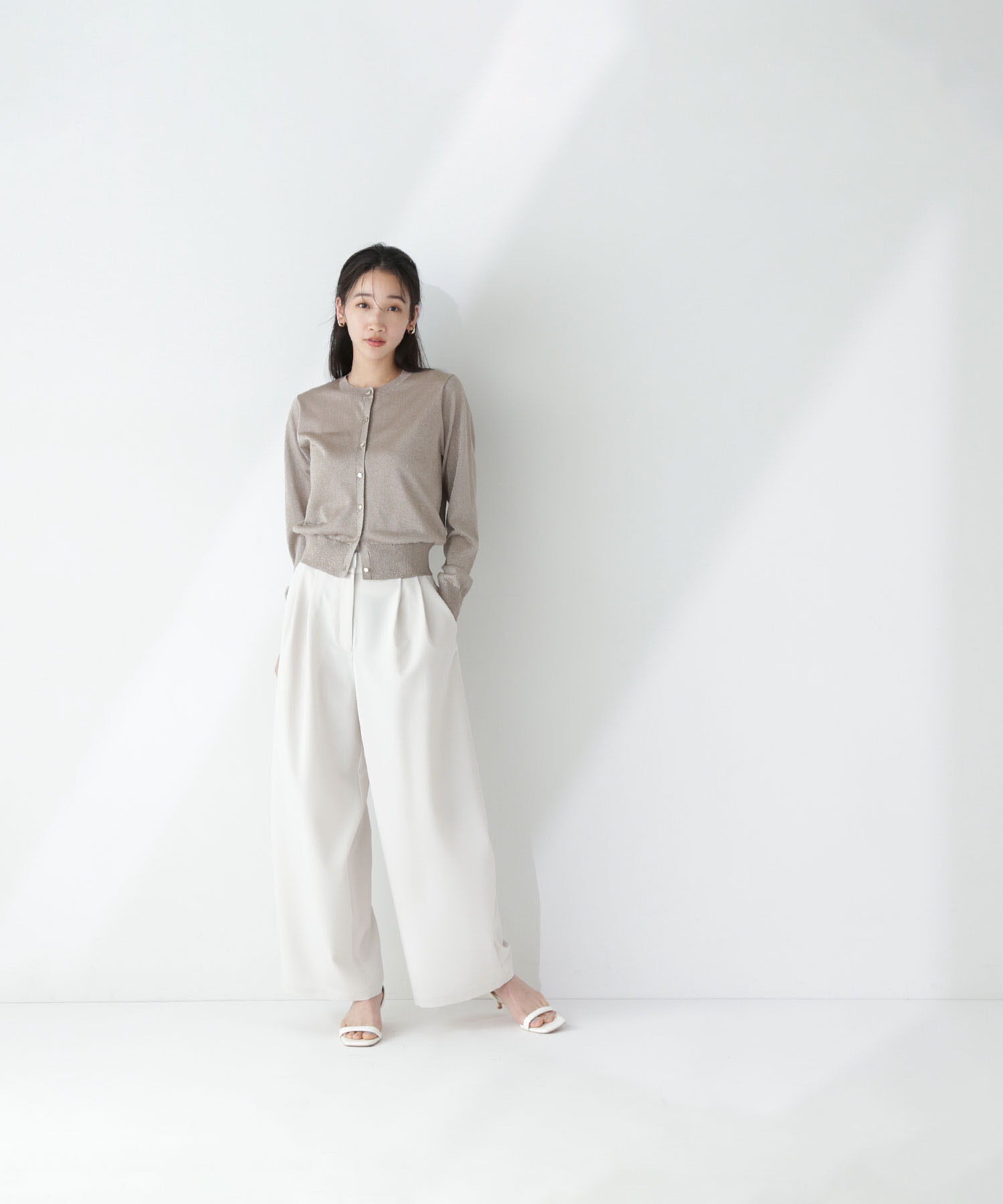  「ラメシアーベーシックカーディガン」|ニット・セーター|