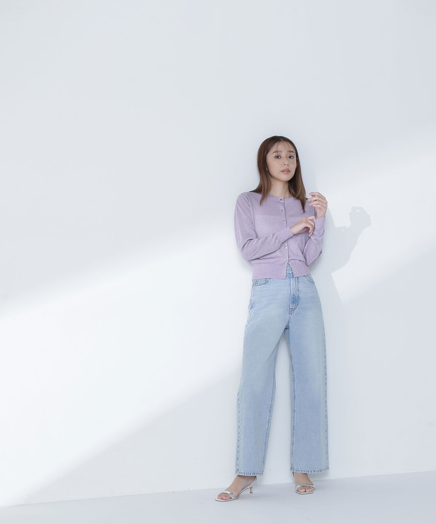  「ラメシアーベーシックカーディガン」|ニット・セーター|