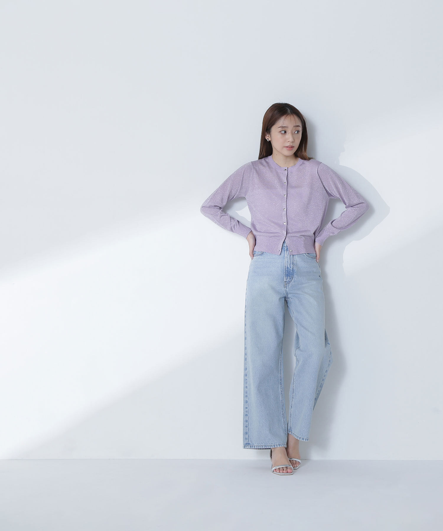  「ラメシアーベーシックカーディガン」|ニット・セーター|