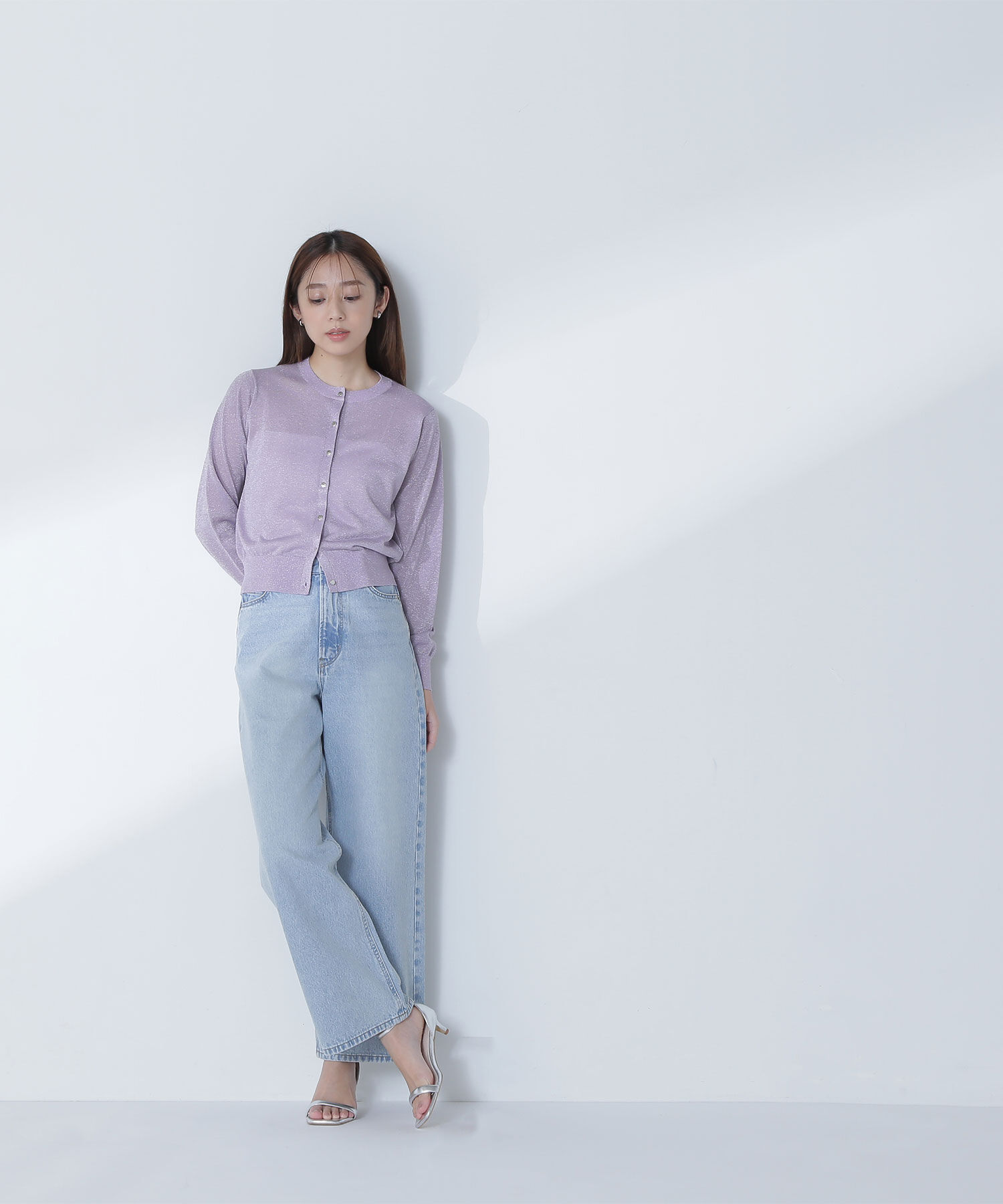  「ラメシアーベーシックカーディガン」|ニット・セーター|