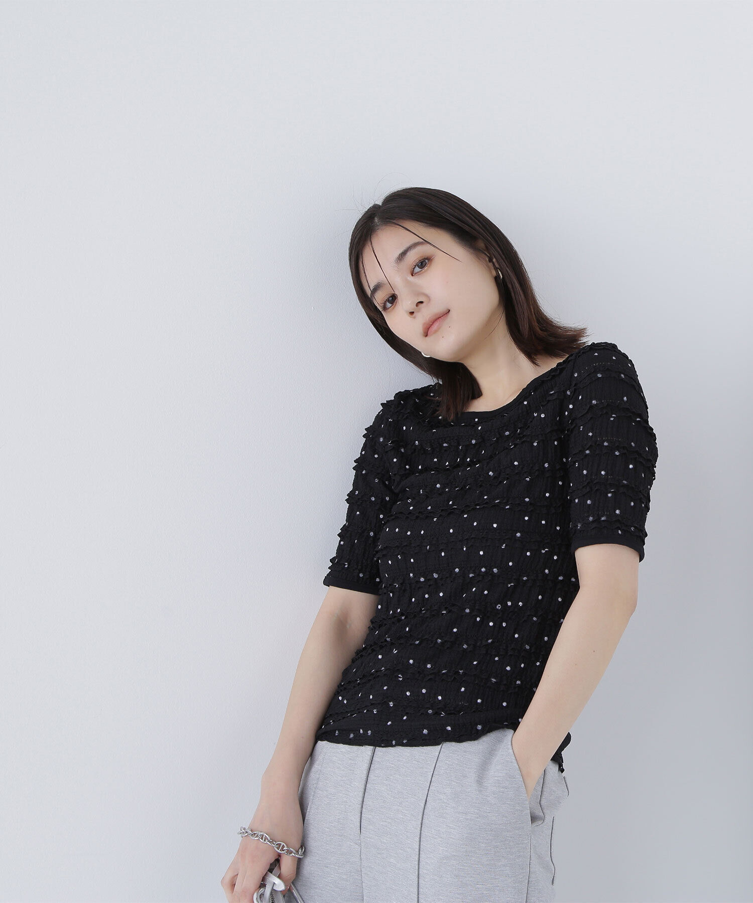  「ドットバイカラーカットソー」|Tシャツ・カットソー|