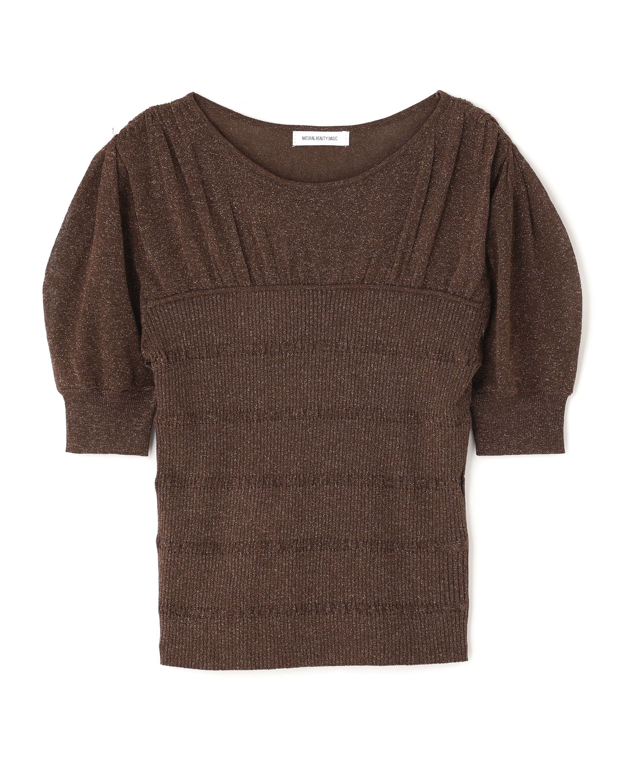  「切替ラメリブニット」|ニット・セーター|