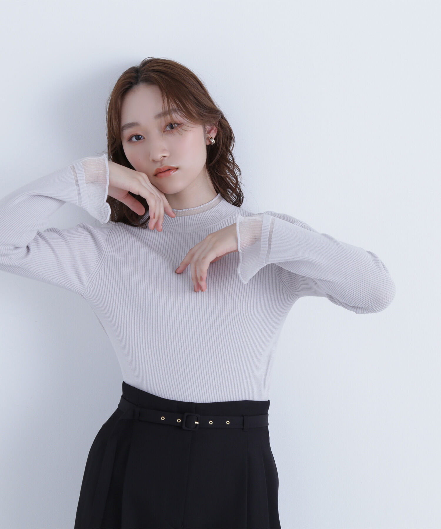  「&ldquo;さりげな&rdquo;シアースリーブニット」|ニット・セーター|