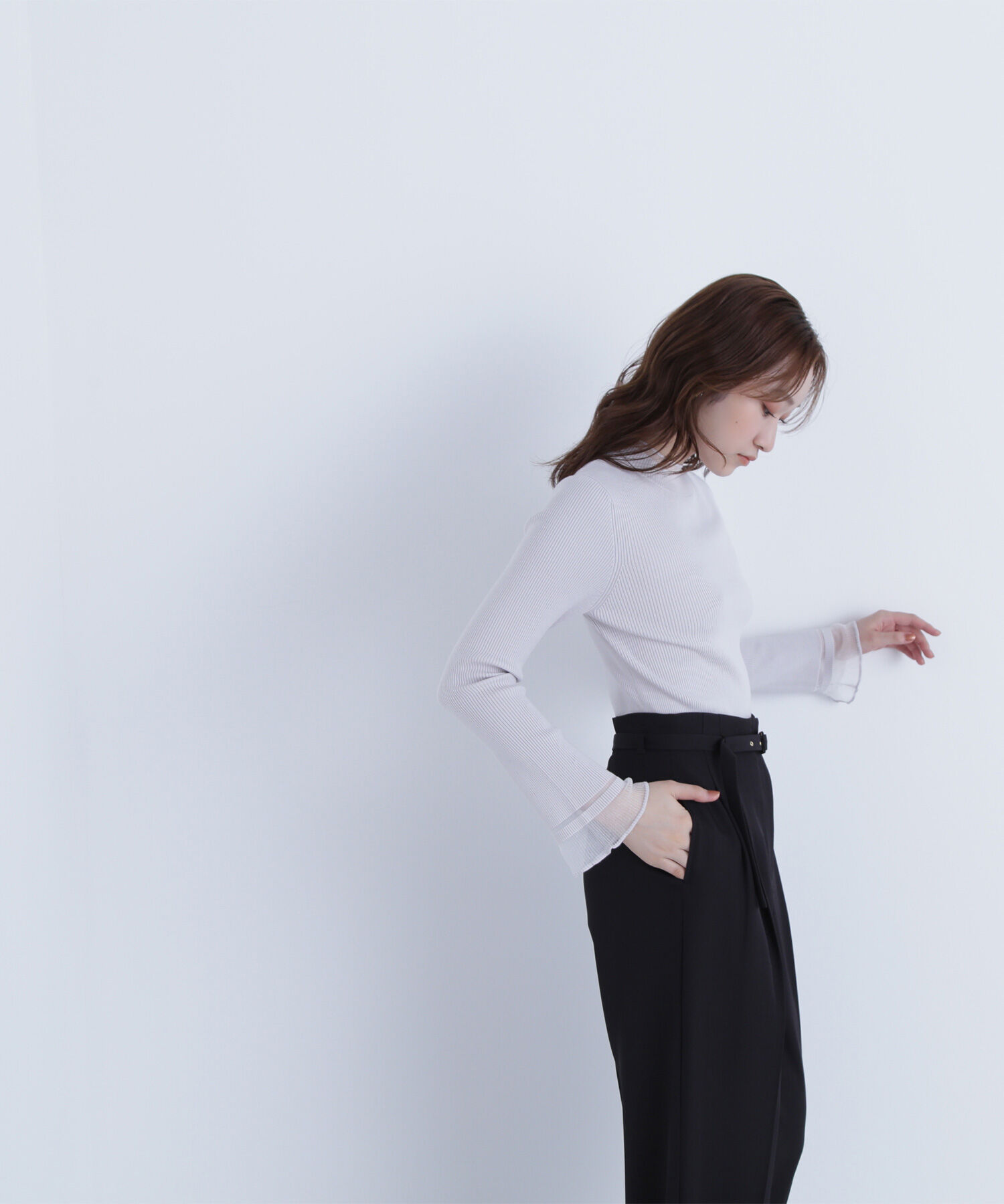  「&ldquo;さりげな&rdquo;シアースリーブニット」|ニット・セーター|