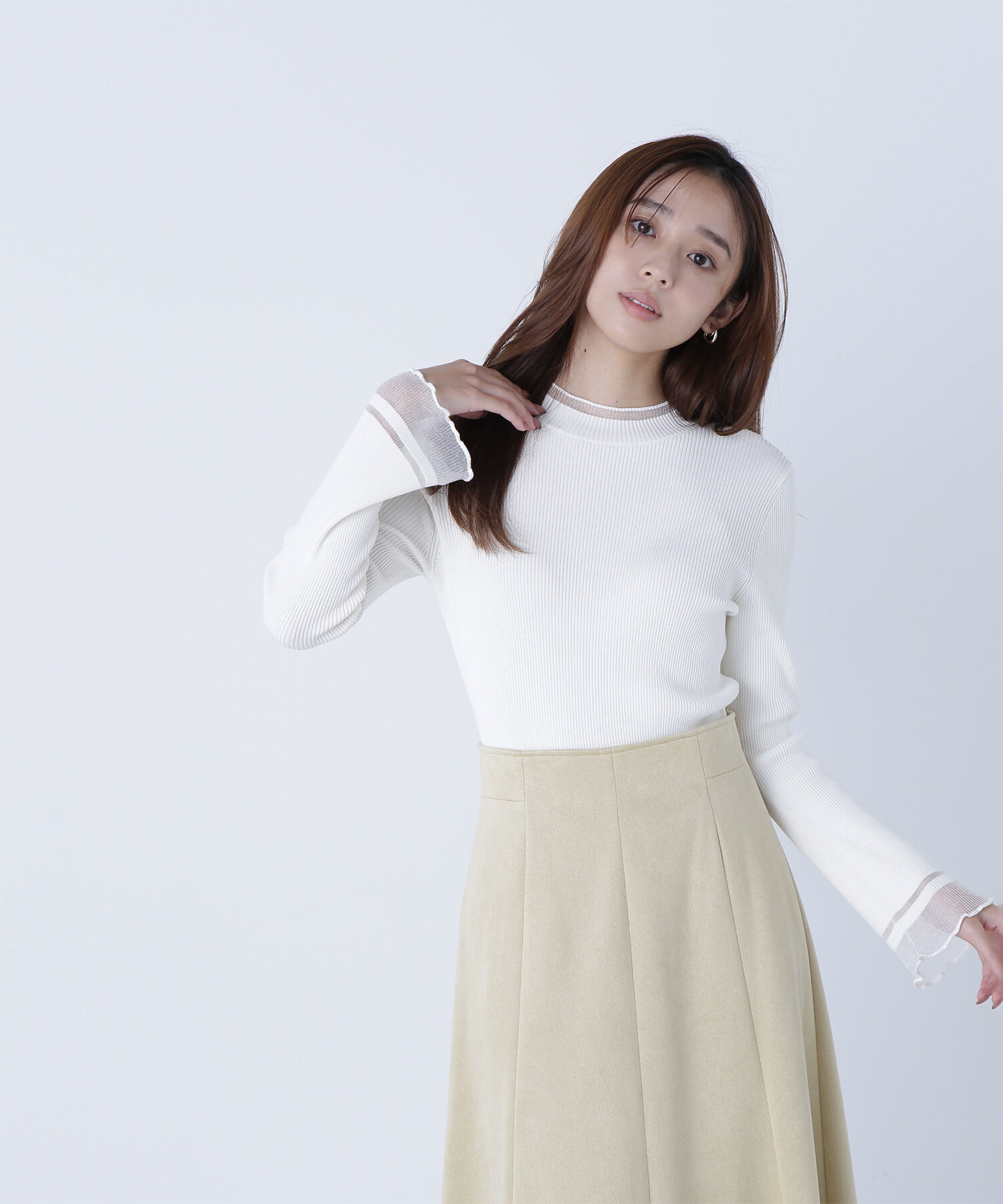  「&ldquo;さりげな&rdquo;シアースリーブニット」|ニット・セーター|