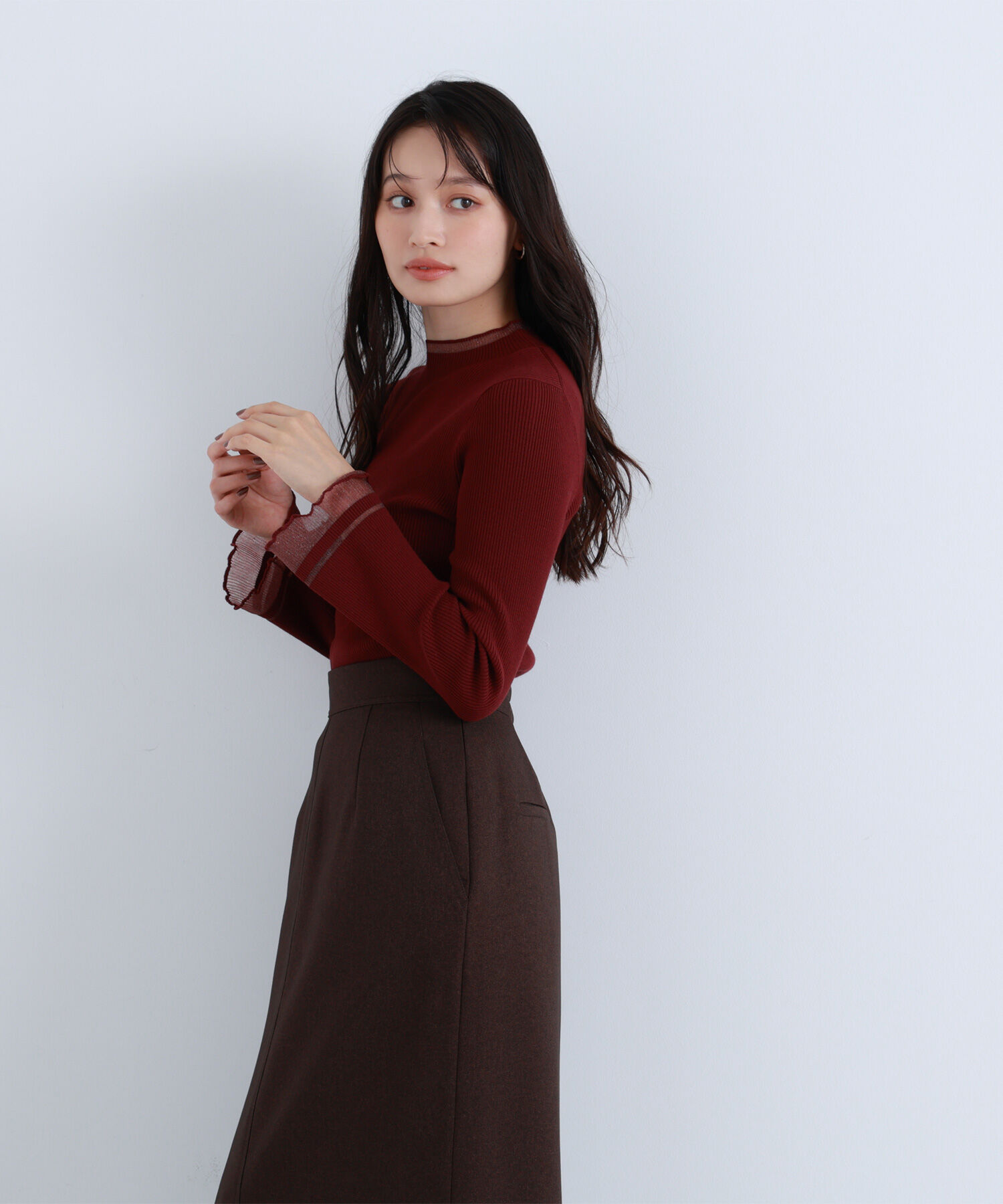  「&ldquo;さりげな&rdquo;シアースリーブニット」|ニット・セーター|