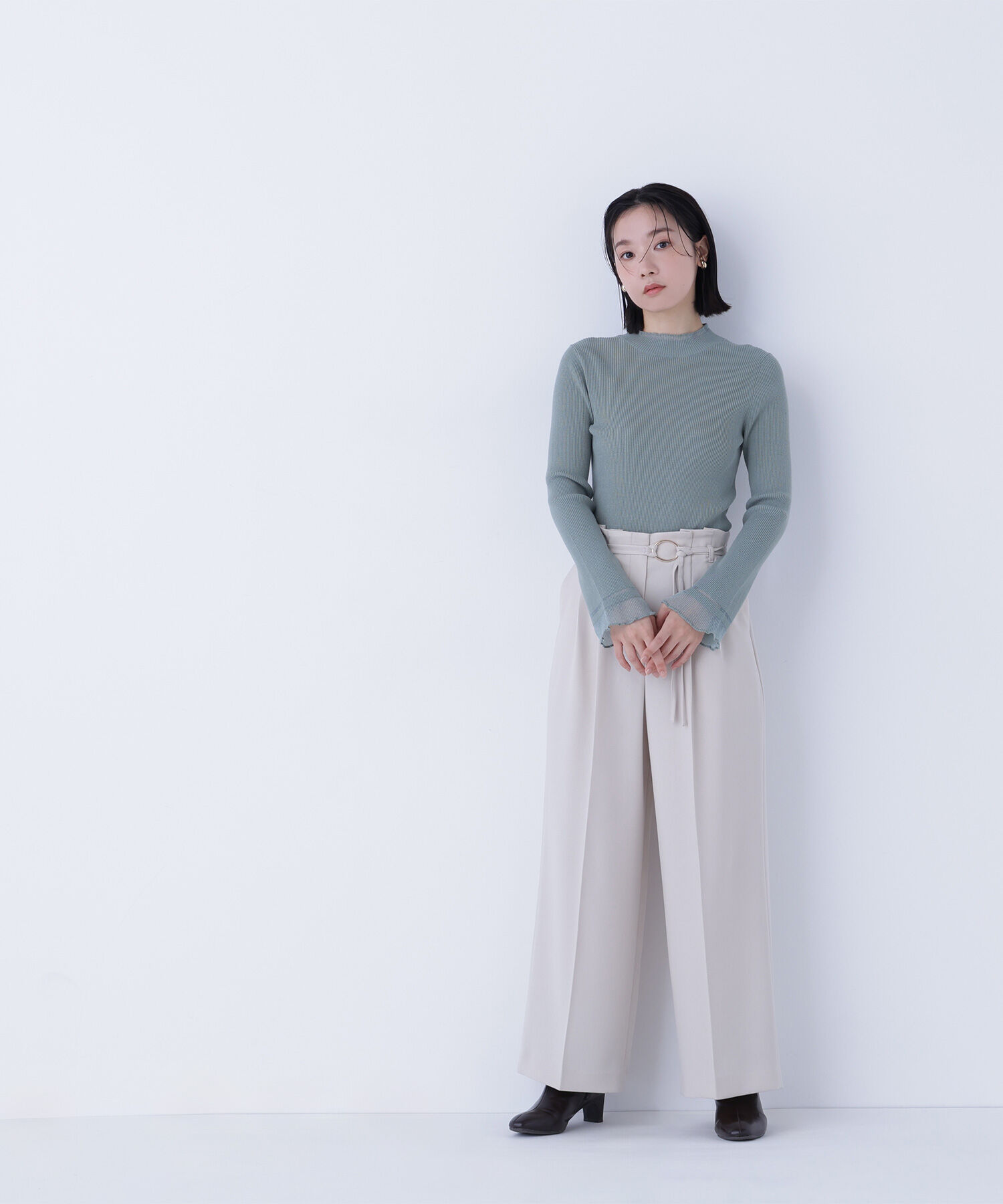  「&ldquo;さりげな&rdquo;シアースリーブニット」|ニット・セーター|